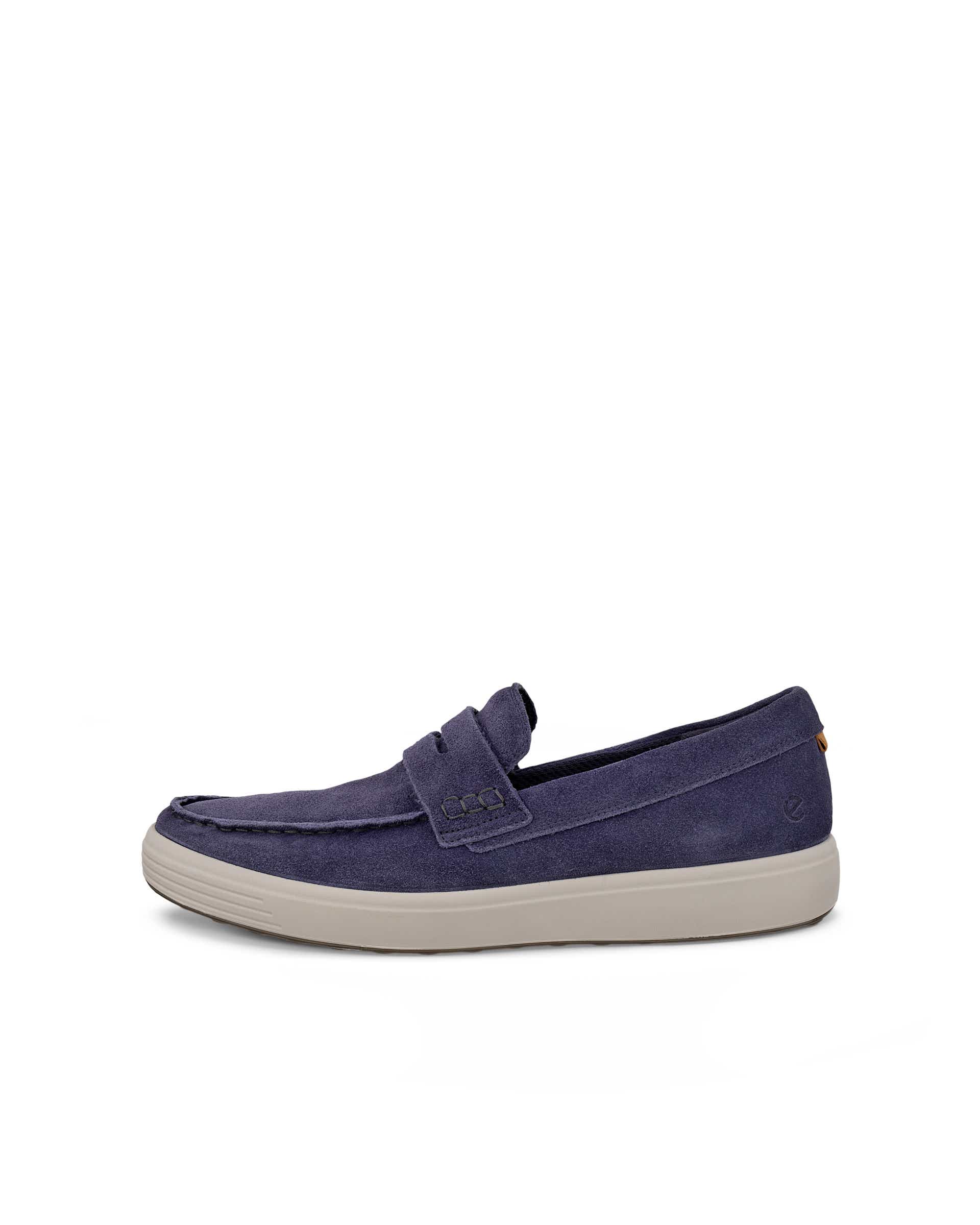 Men's ECCO® Soft 7 Suede Penny Loafer - Purple - Outside