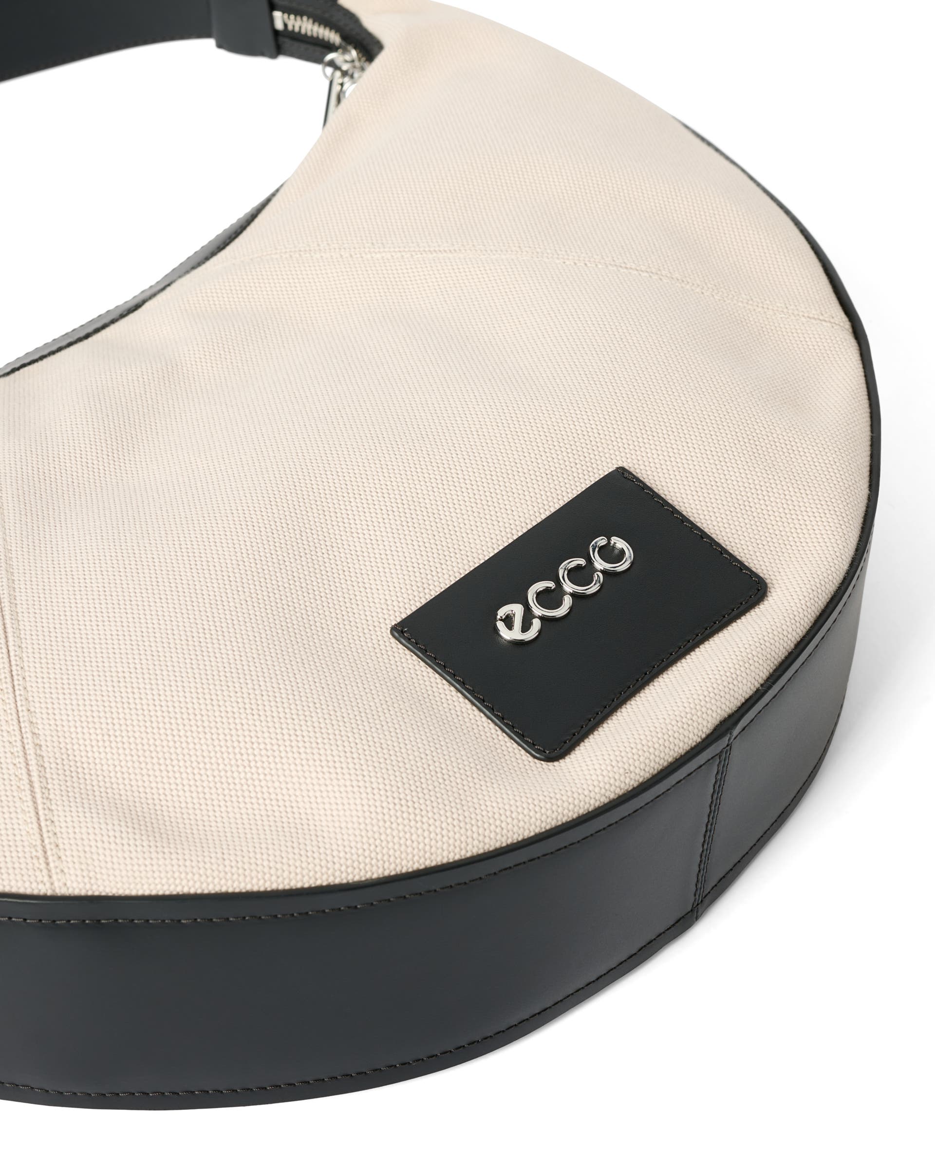 ECCO® Fortune Large Canvas Leather Crossbody Bag - Beige - Detail-2