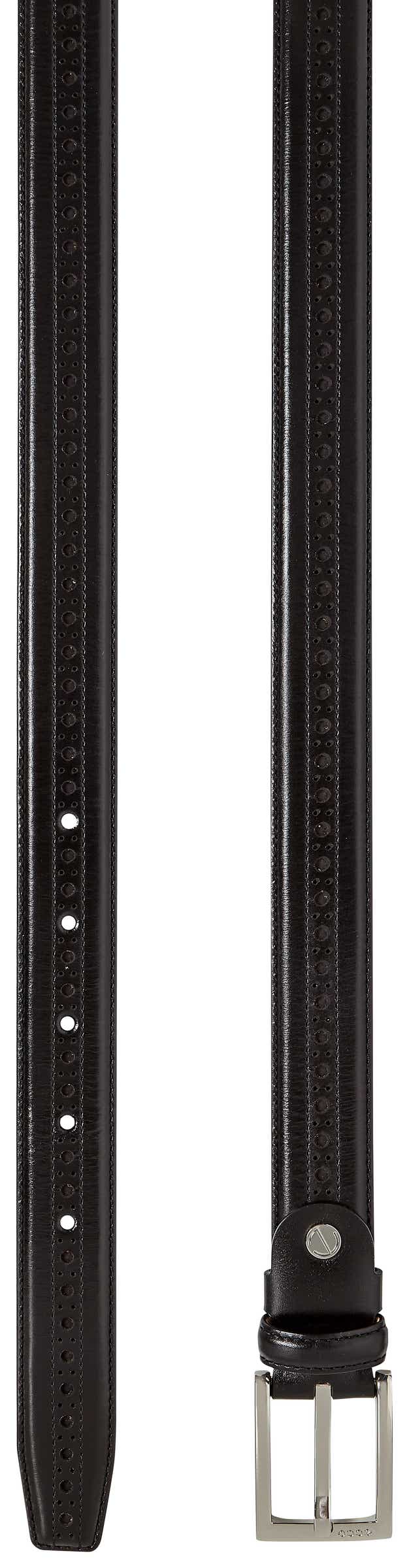 Men's ECCO® Vitrus Mondial Leather Formal Adjustable Belt - Black - Detail-1