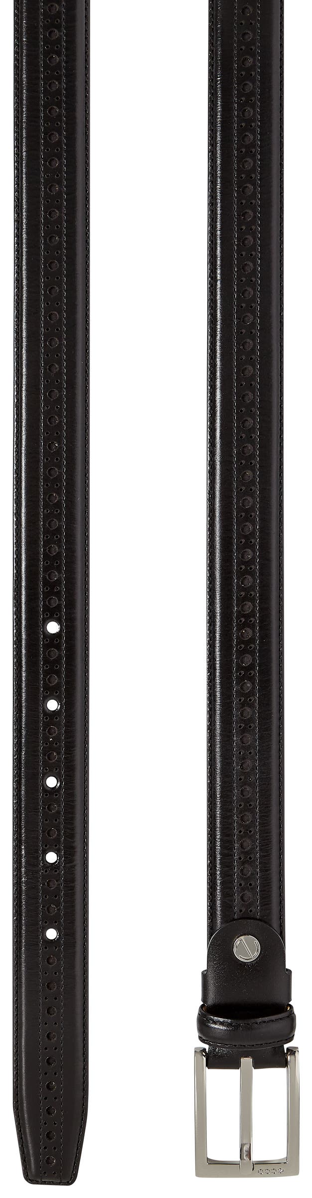 Men's ECCO® Vitrus Mondial Leather Formal Adjustable Belt - Black - Detail-1