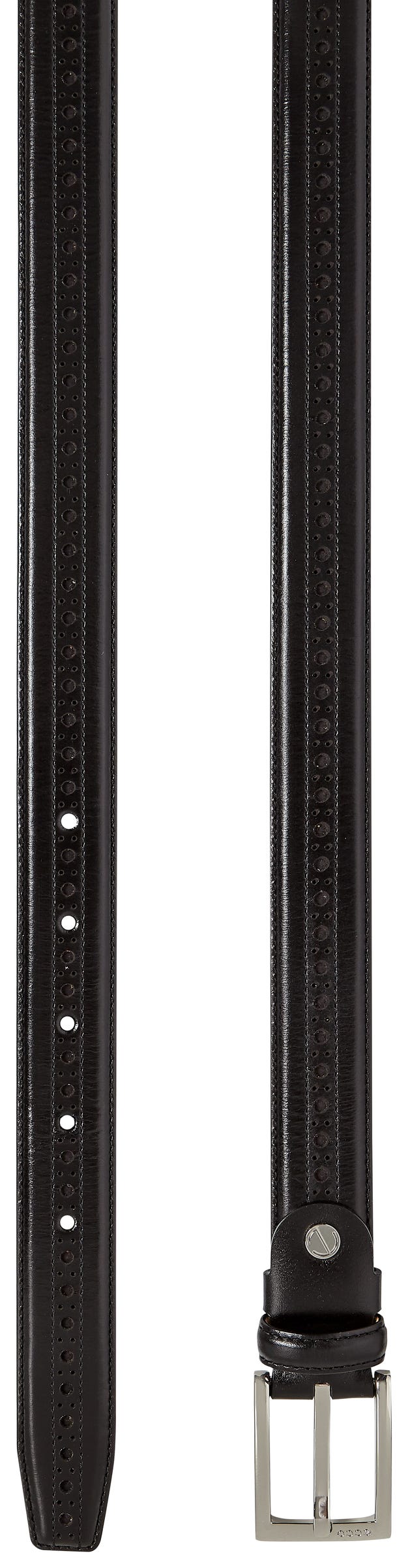 Men's ECCO® Vitrus Mondial Leather Formal Adjustable Belt - Black - Detail-1