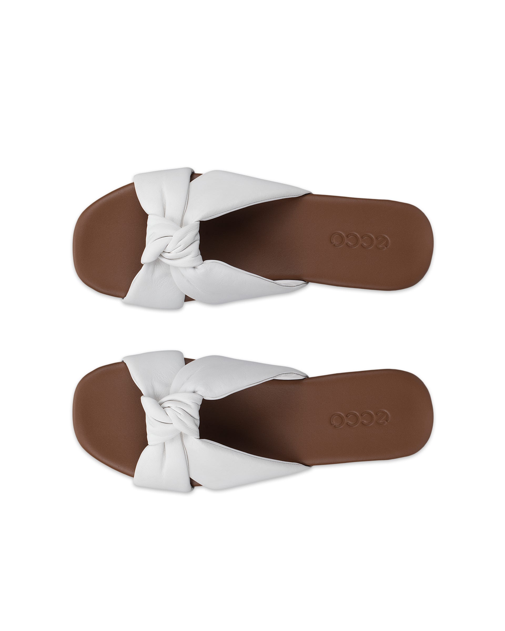 Dámské kožené pantofle ECCO® MARYLOU - Bílá - Top left pair