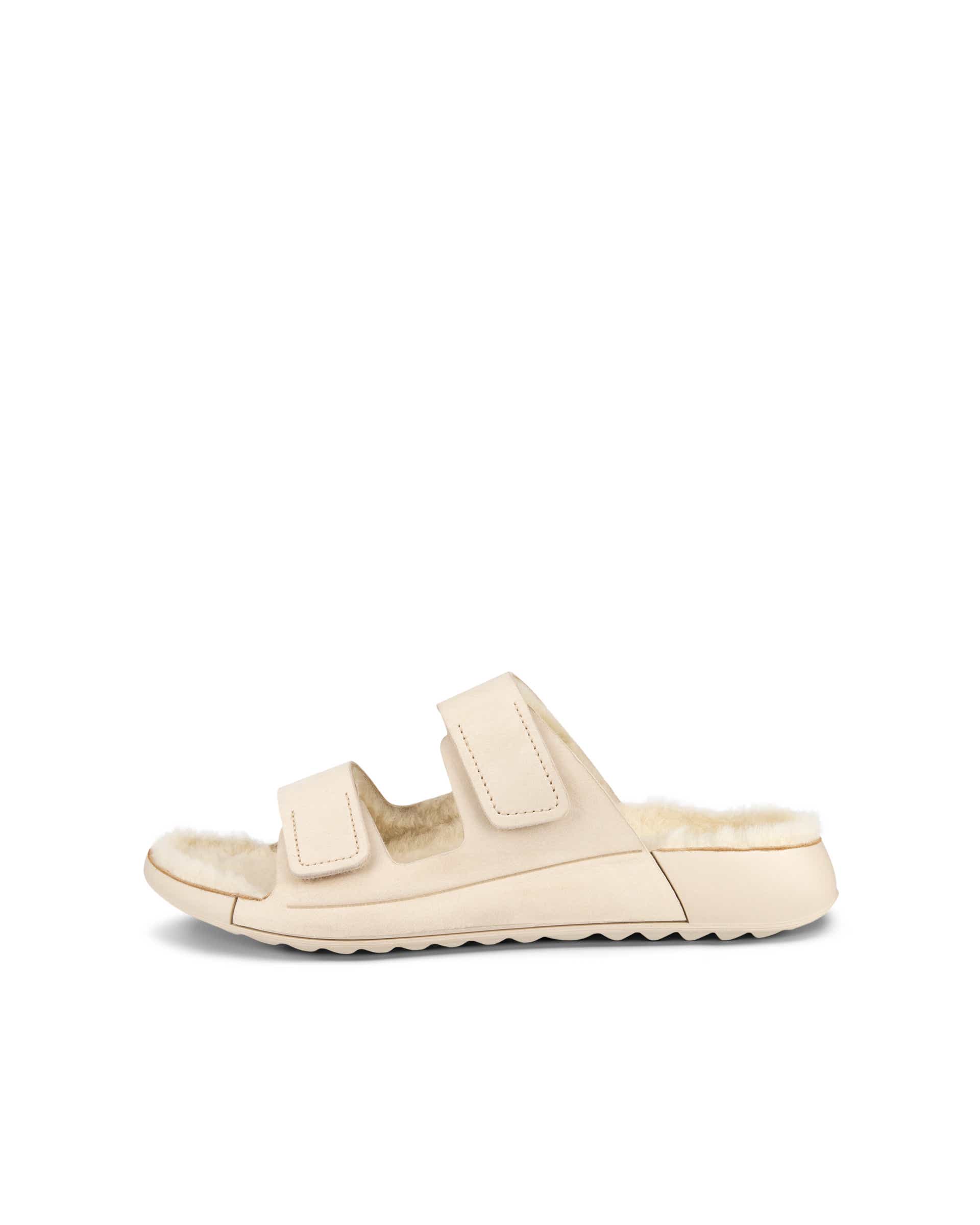 Women's ECCO® Cozmo Sandal Nubuck Two Strap Sandal - Beige - Outside