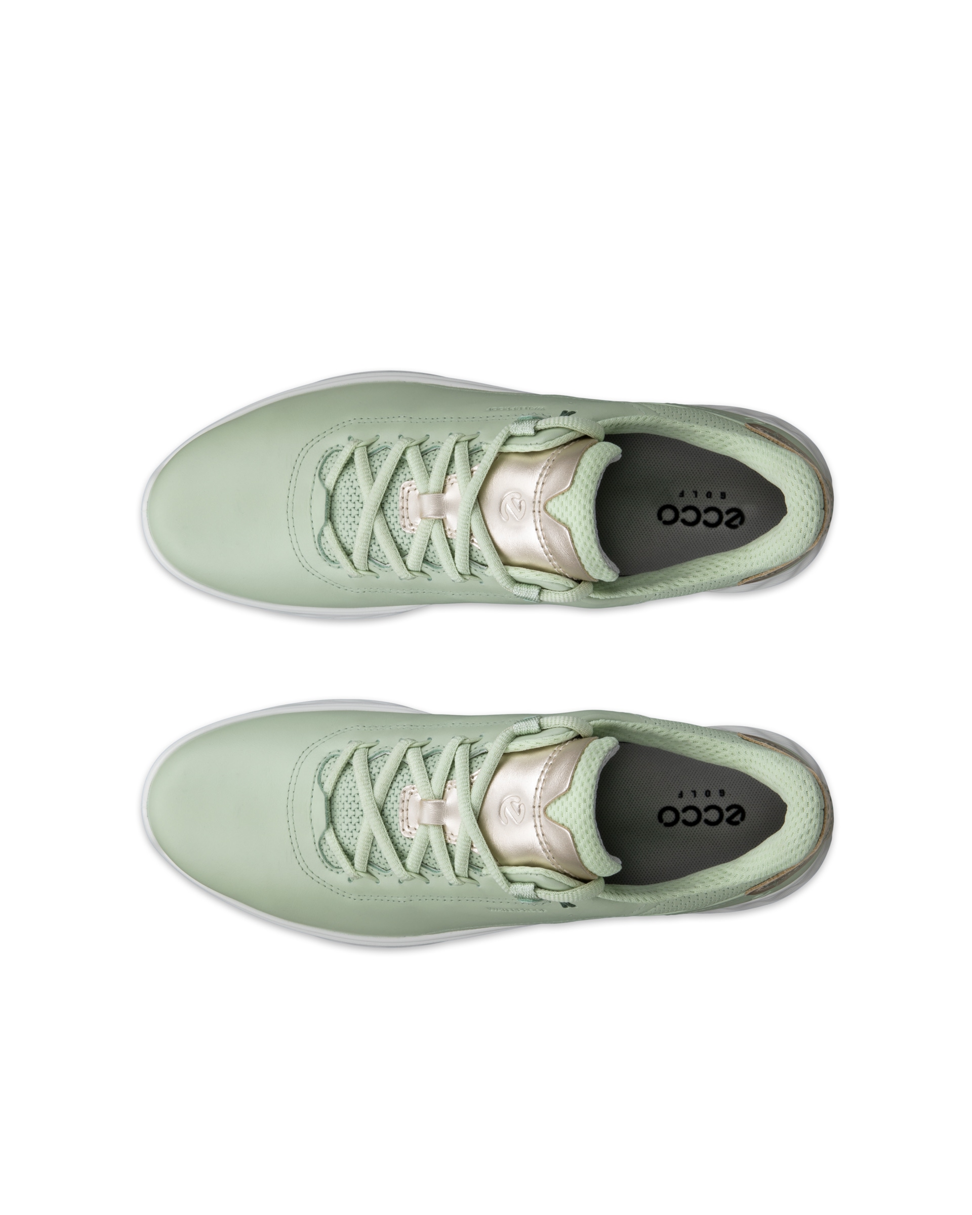 Women's ECCO® Golf S-Casual Leather Waterproof Golf Shoe - Green - Top left pair