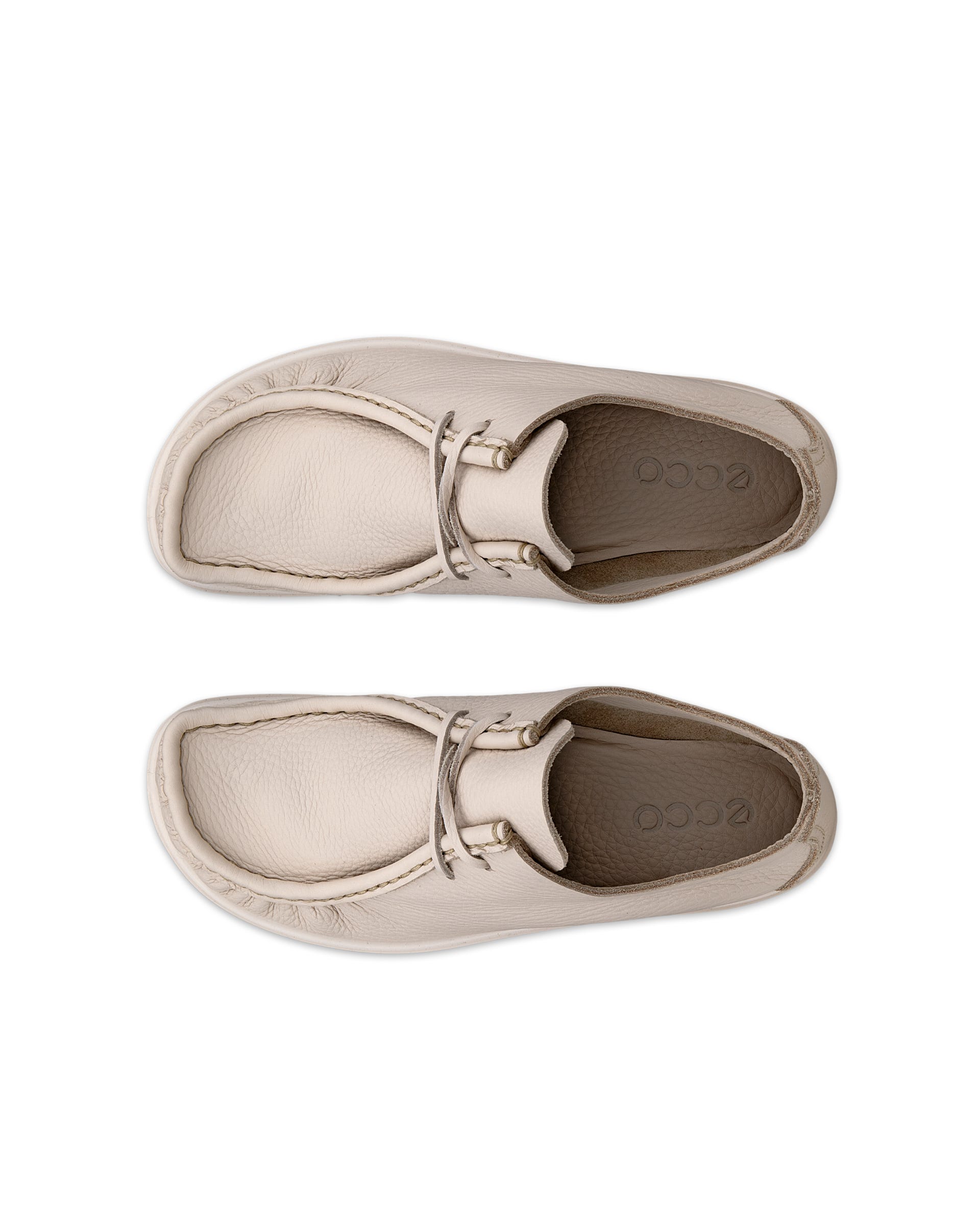 Męskie skórzane buty sznurowane ECCO® JOKE - Beżowy - Top left pair