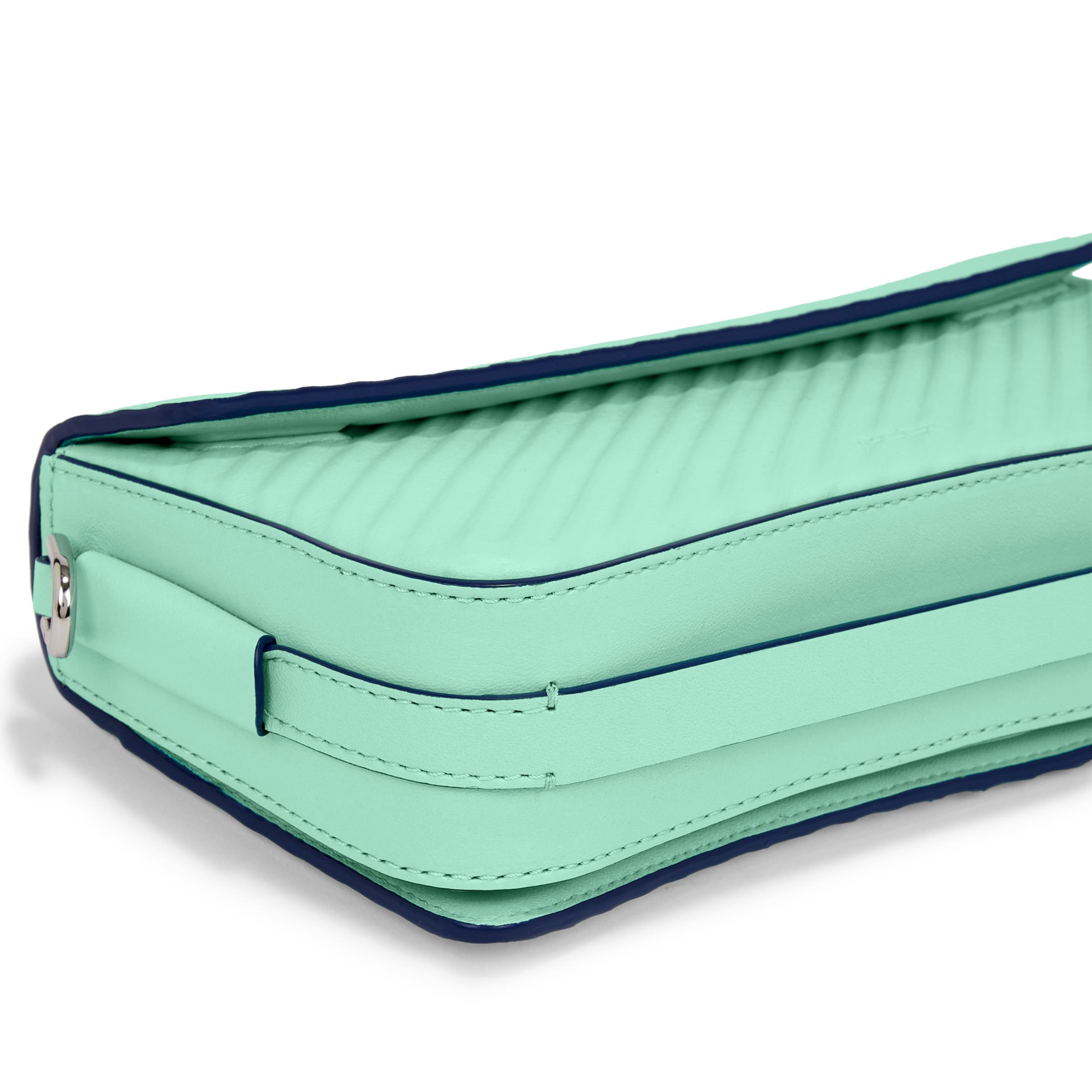 ECCO® Pinch Compact Grooved Leather Pinch Crossbody Bag - Blue - Detail-1