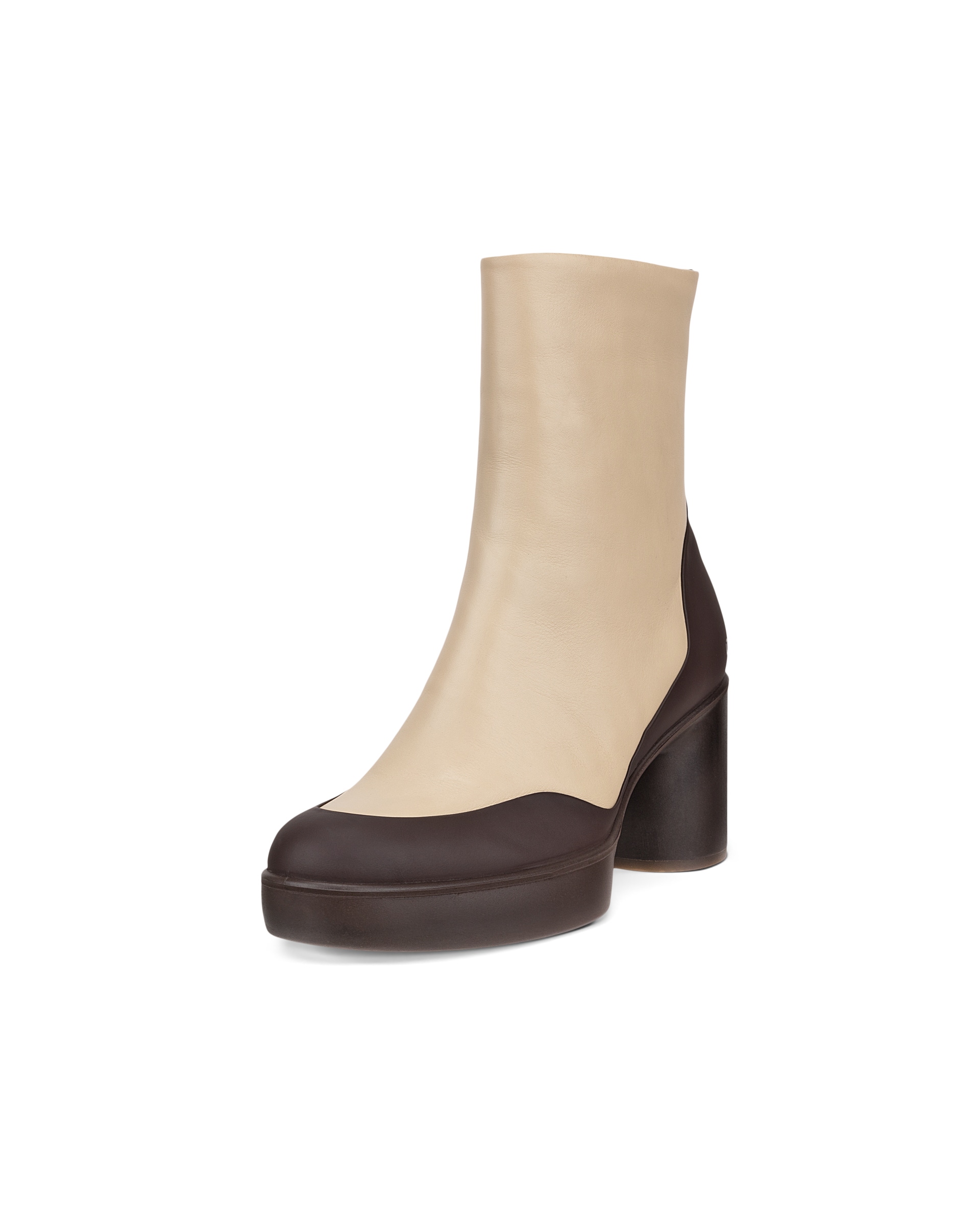ECCO Shape Sculpted Motion 55 ウィメンズ レザーアンクルブーツ - ベージュ - Main
