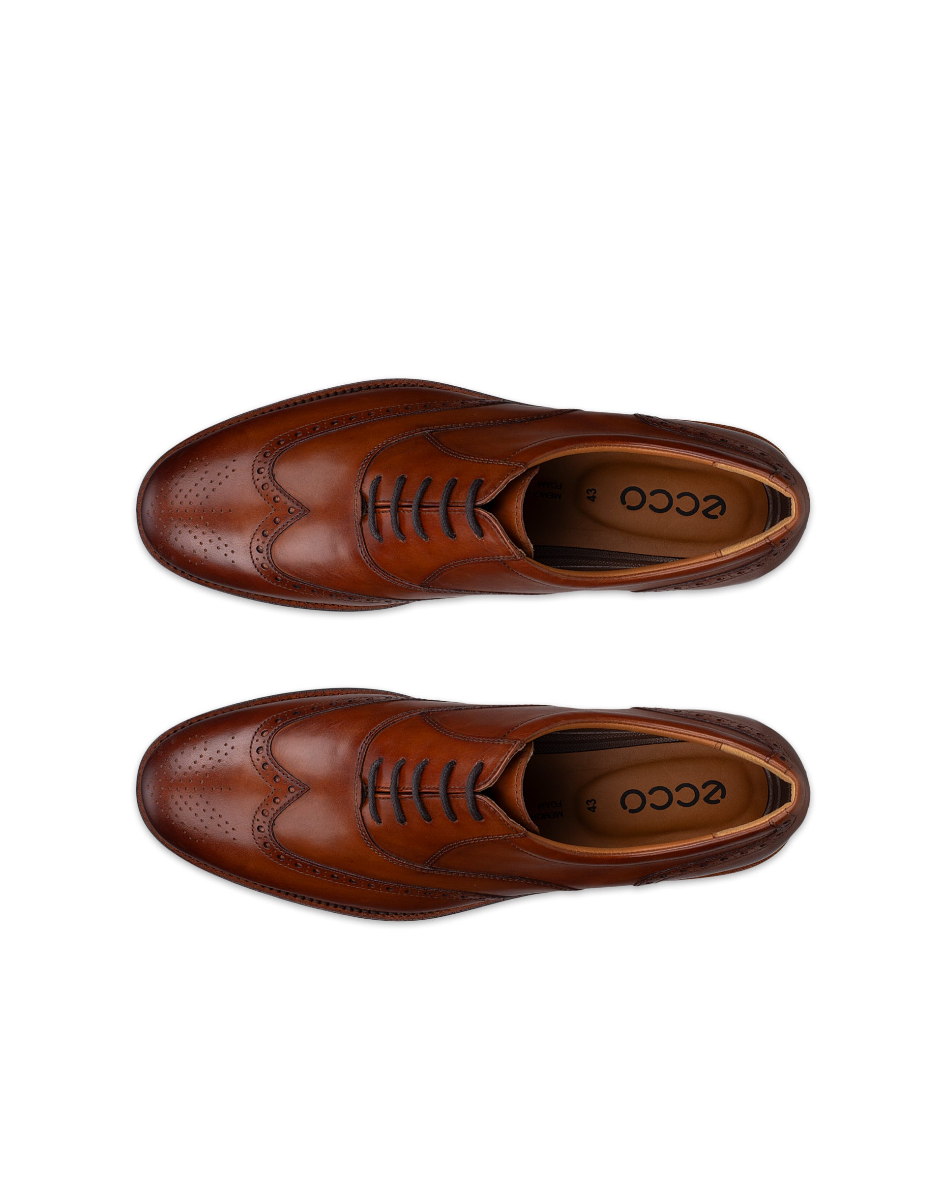 ECCO London Brogue Tie - Brown - Outside