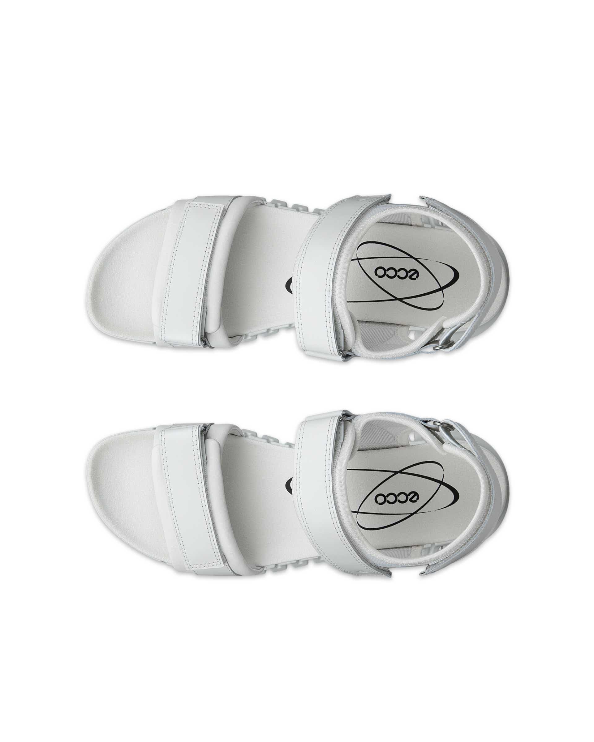 Women's ECCO® Gruuv Leather Sandal - White - Top left pair