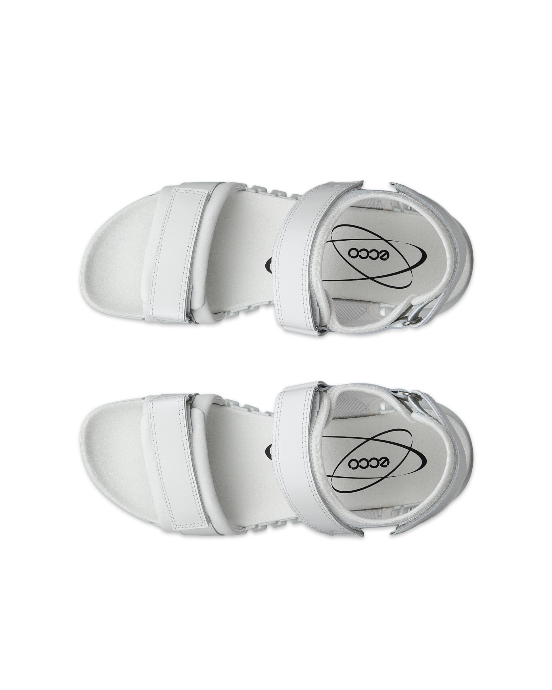 Women's ECCO® Gruuv Leather Sandal - White - Top left pair