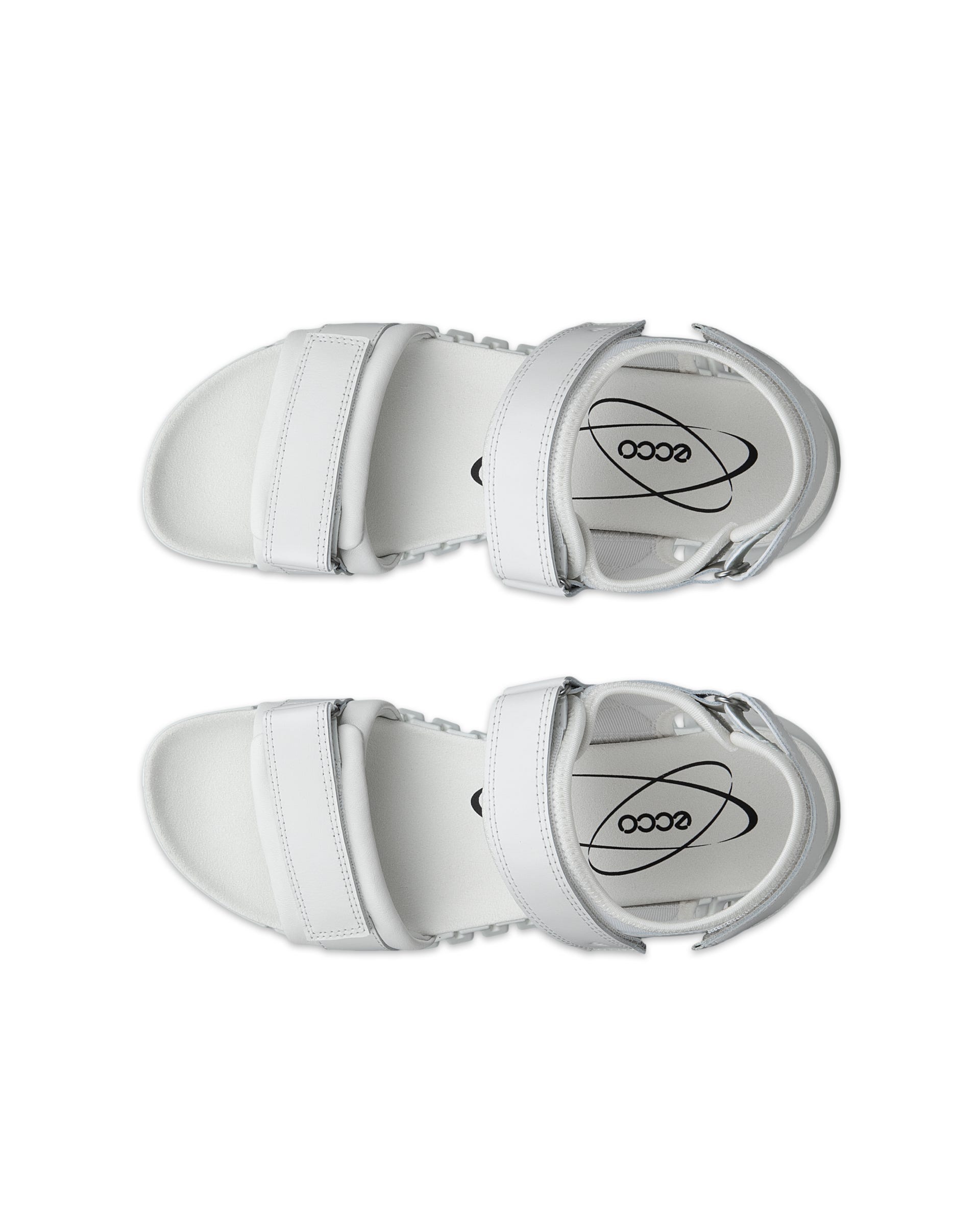 Women's ECCO® Gruuv Leather Sandal - White - Top left pair