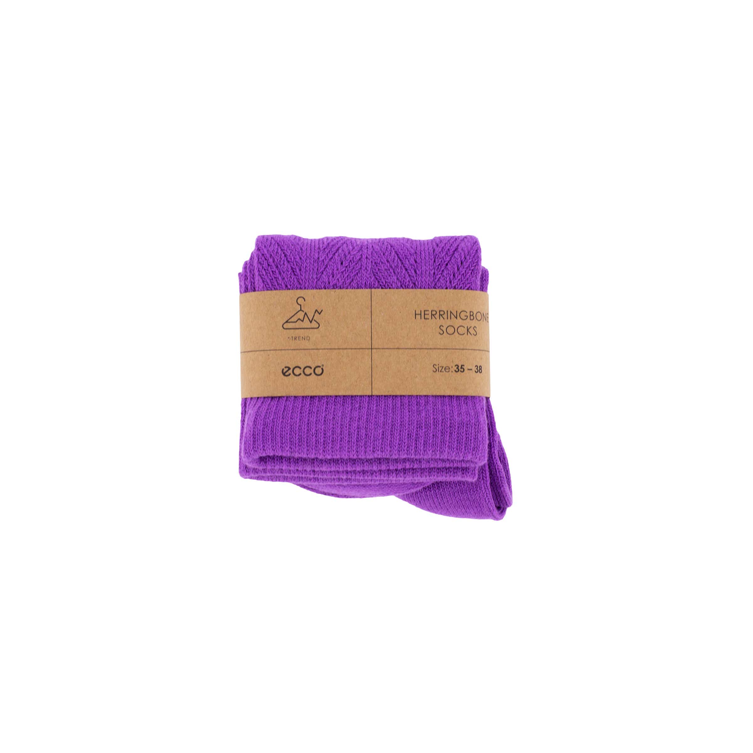 Women's ECCO® Herringbone Crew Socks - Purple - Detail-1