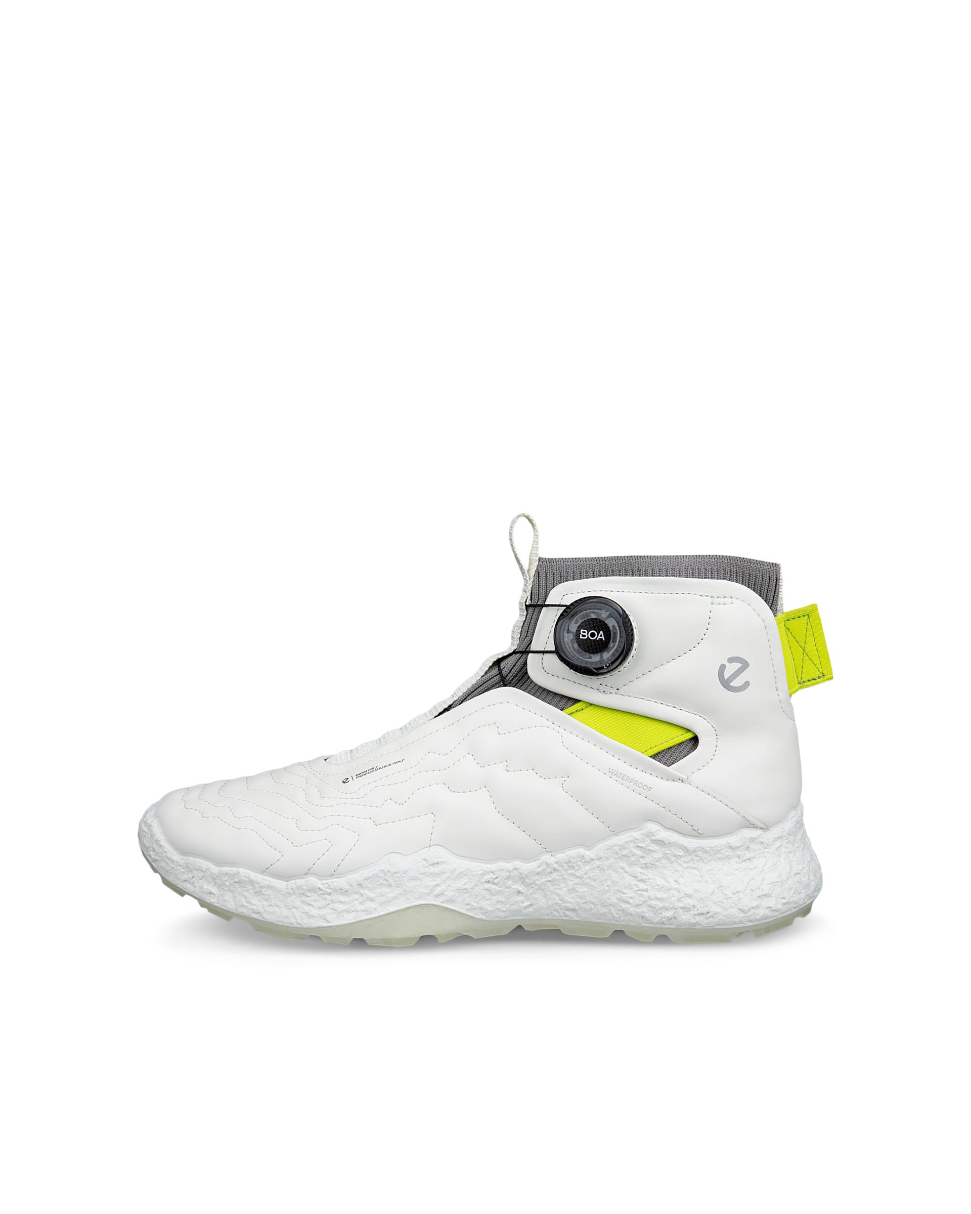 Men's ECCO® Golf Biom H5 Boa Leather Waterproof High-Top Golf Shoe - White - Outside