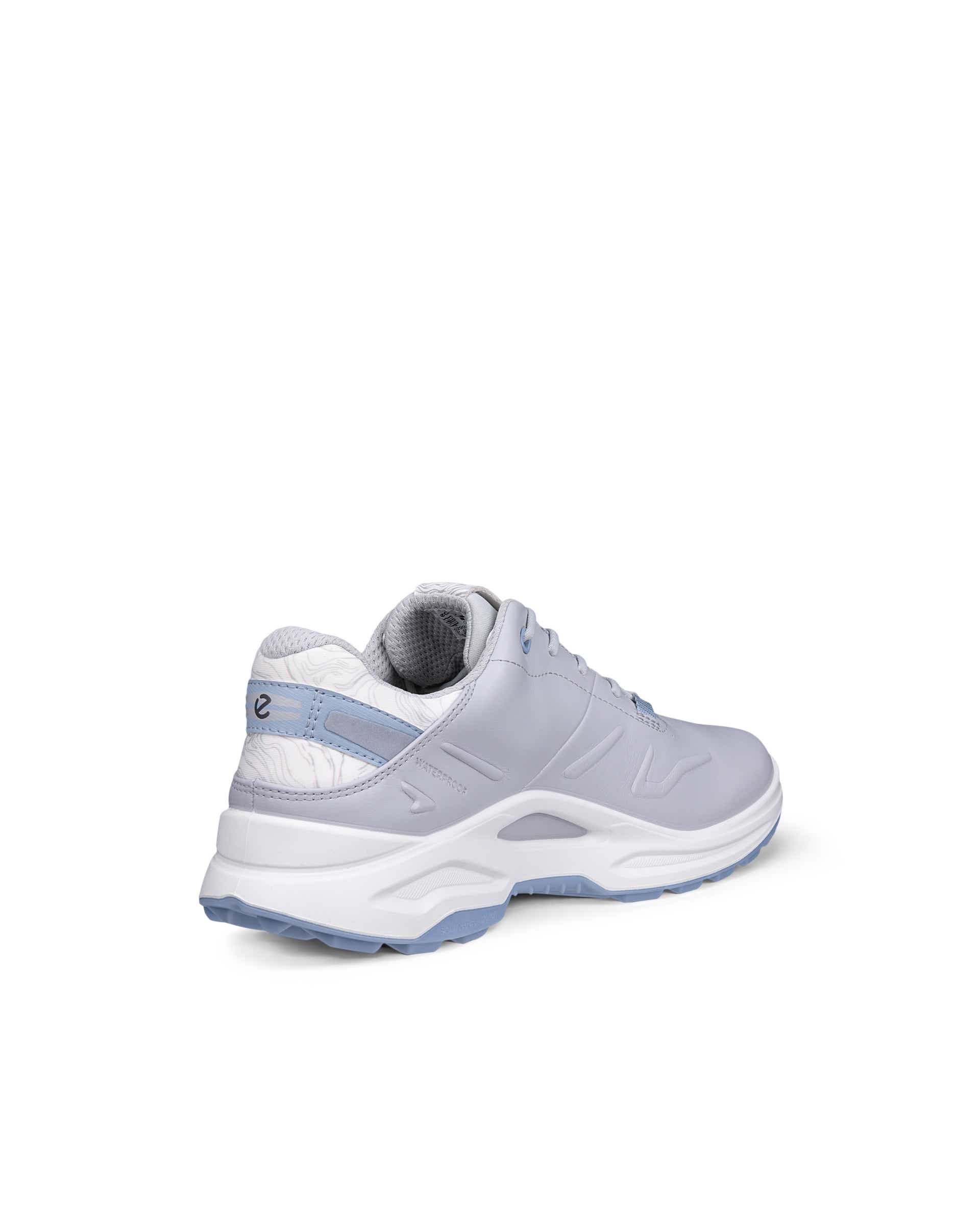 Women's ECCO® Golf Biom H6 Leather Waterproof Golf Shoe - Gray - Back