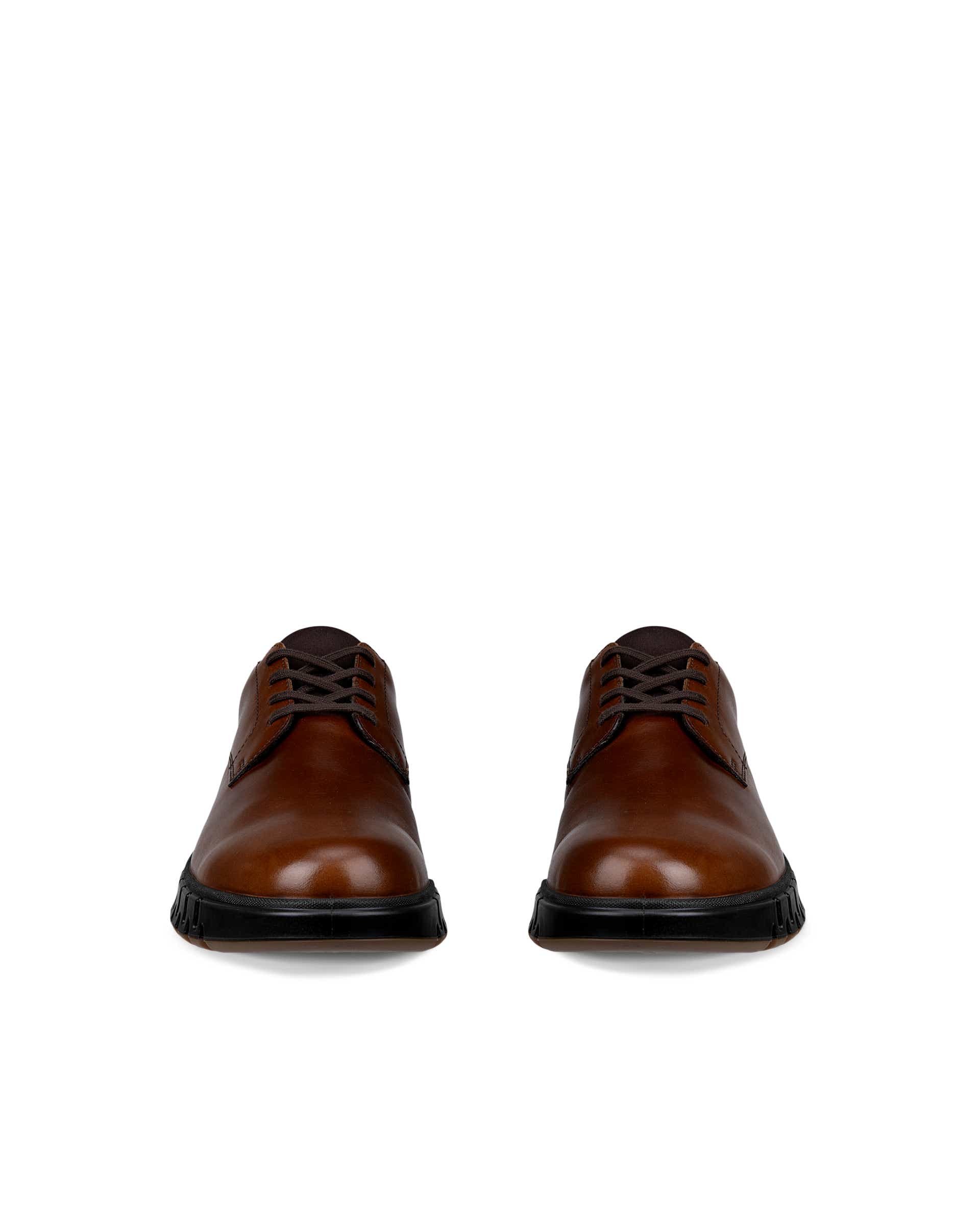 Men's ECCO® GRUUV STUDIO Leather Derby Shoe - Brown - Front pair