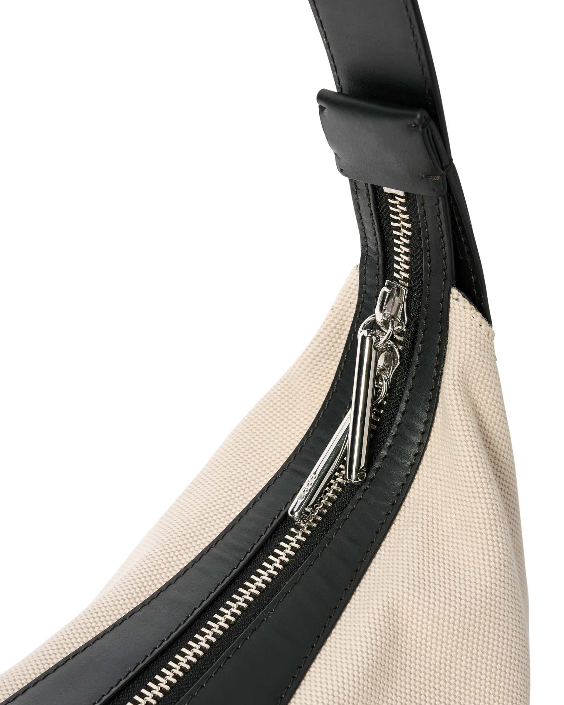 ECCO® Fortune Large Canvas Leather Crossbody Bag - Beige - Detail-1