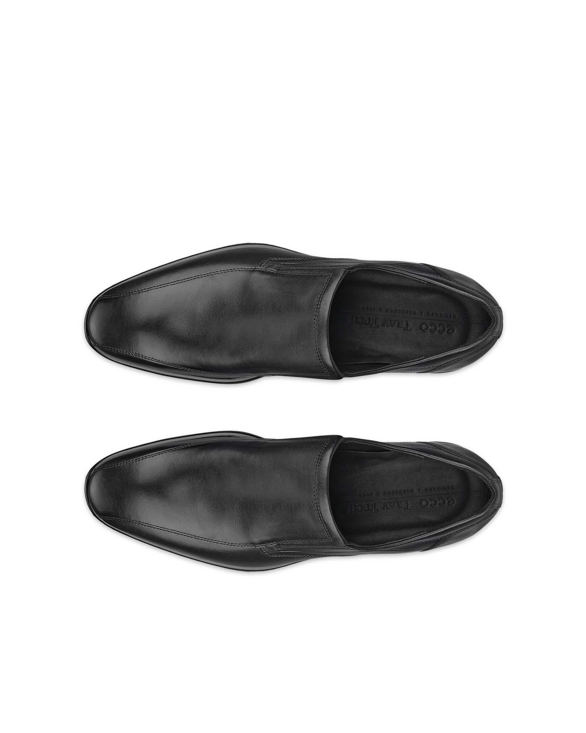 ECCO Citytray メンズ レザースリッポンドレスシューズ - ブラック - Top left pair