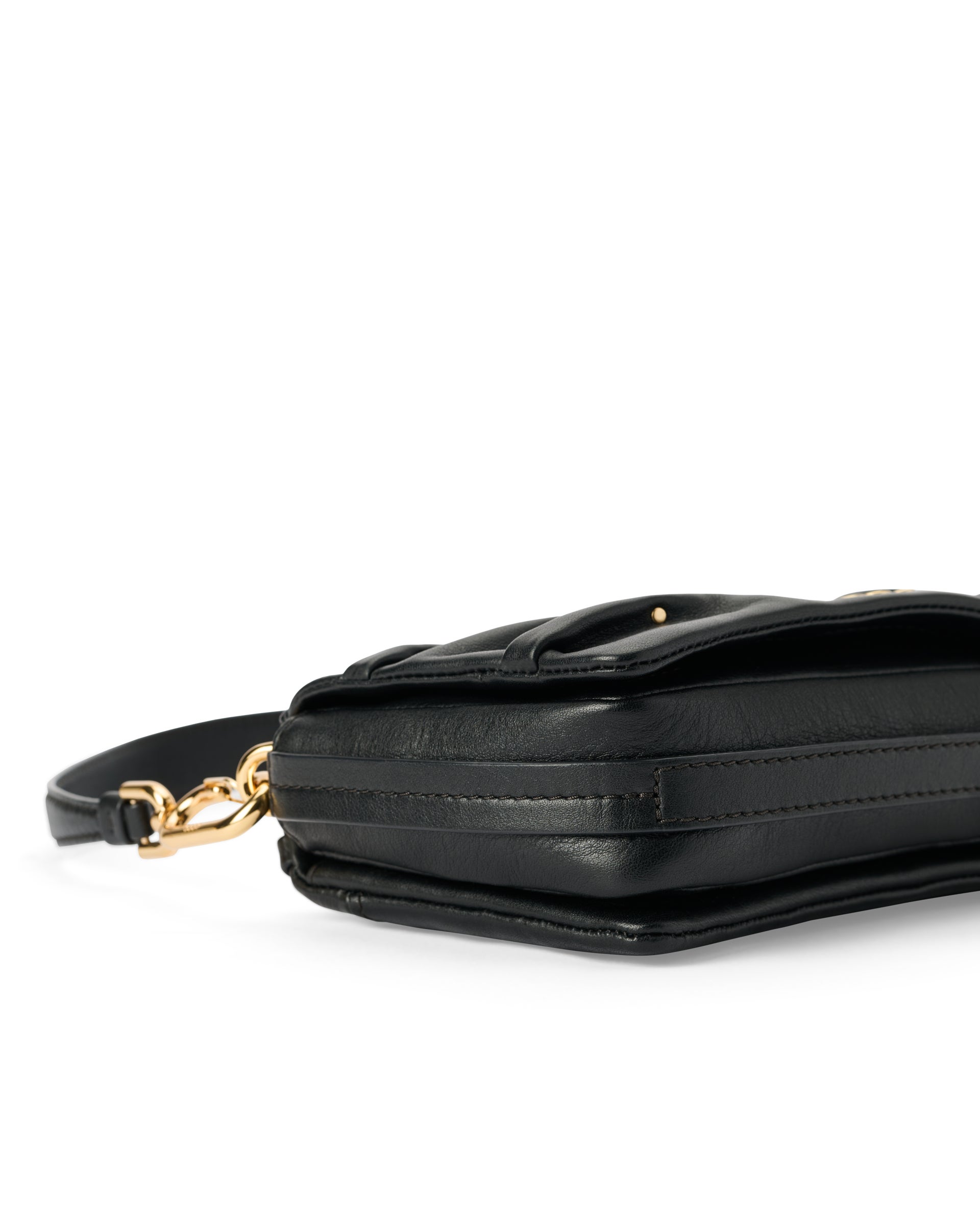 Usnjena torba za čez telo ECCO® Pinch Bag - Črna - Detail-2