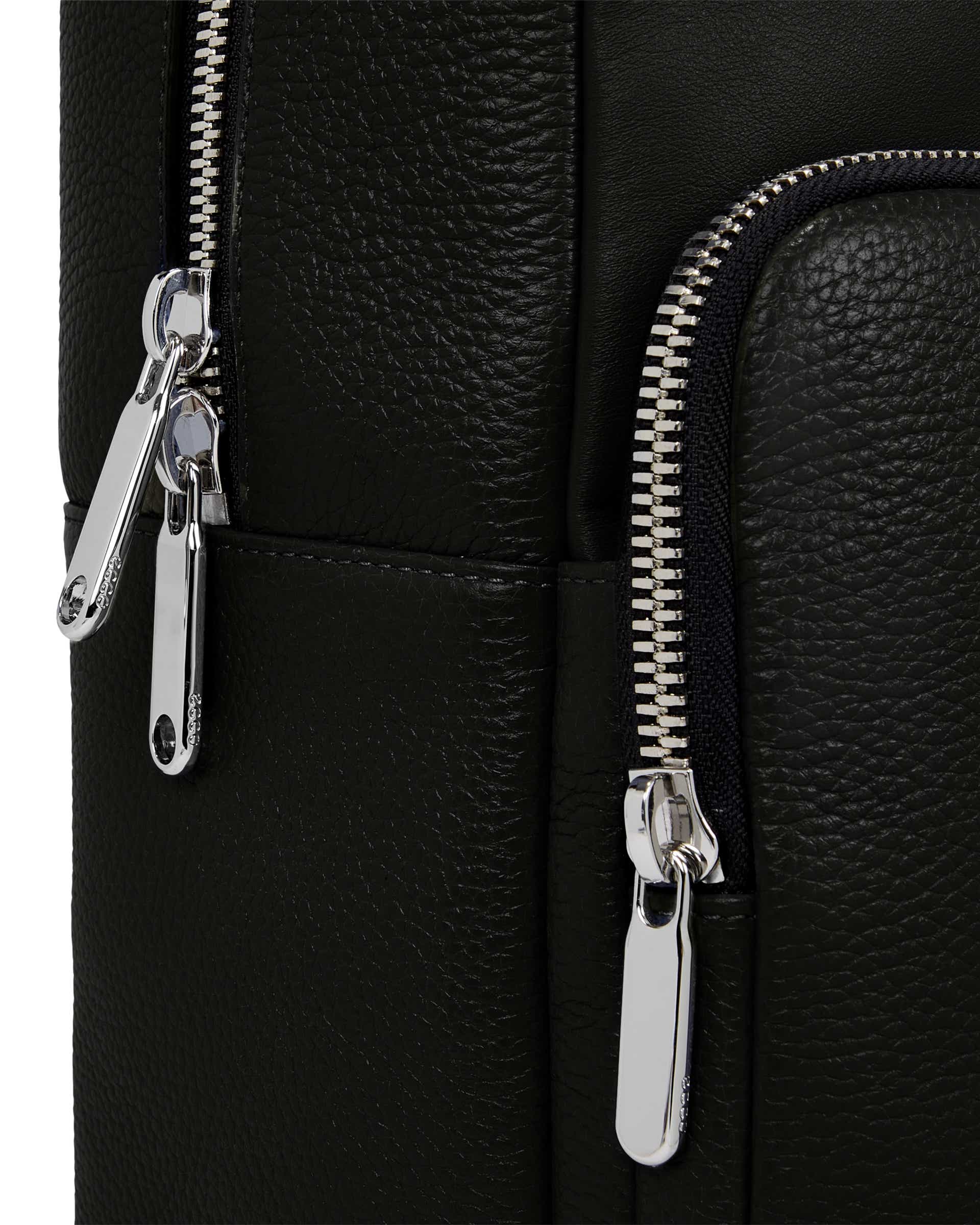 ECCO® Textureblock Leather Square Backpack - Black - Detail-1