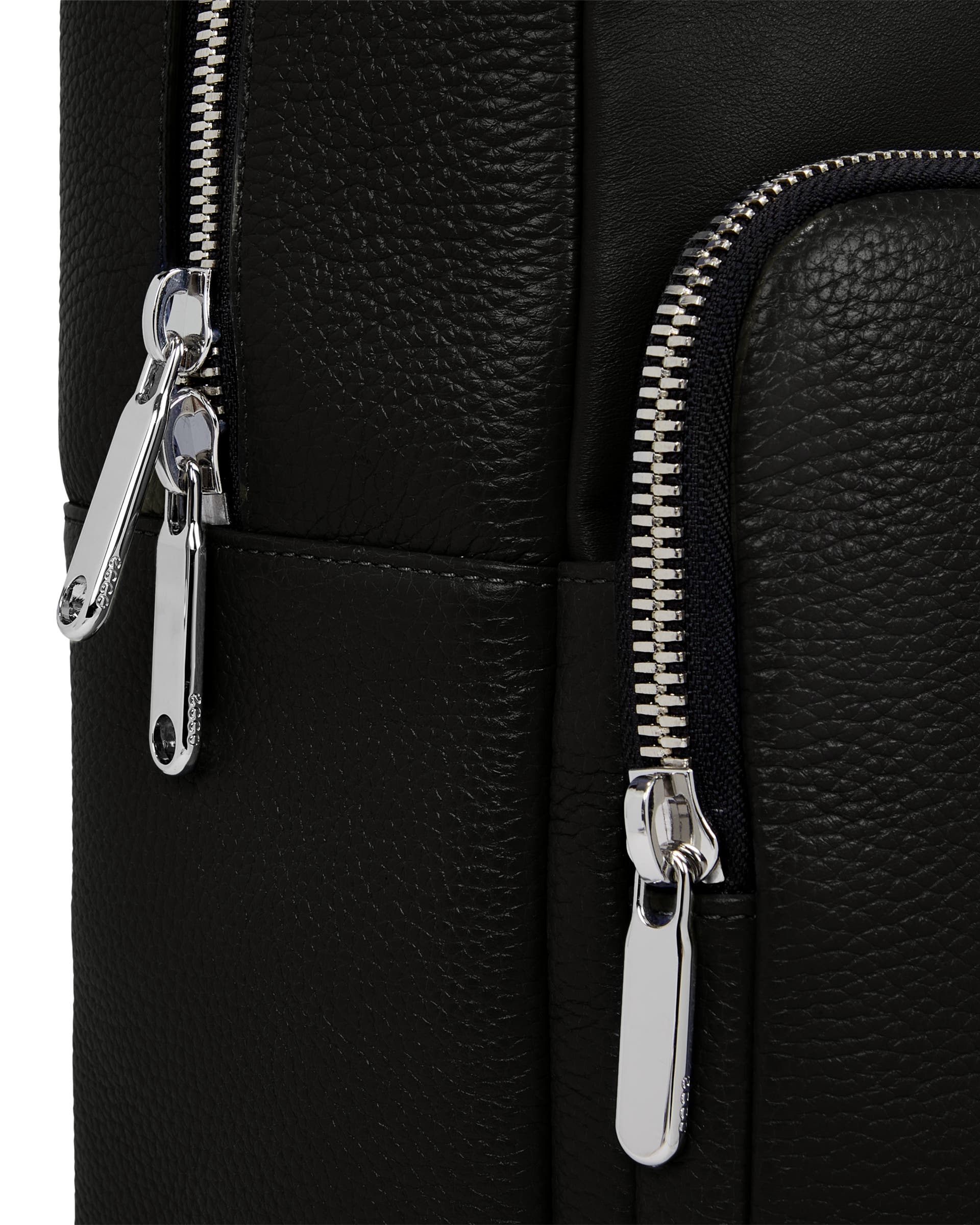 ECCO® Textureblock Leather Square Backpack - Black - Detail-1