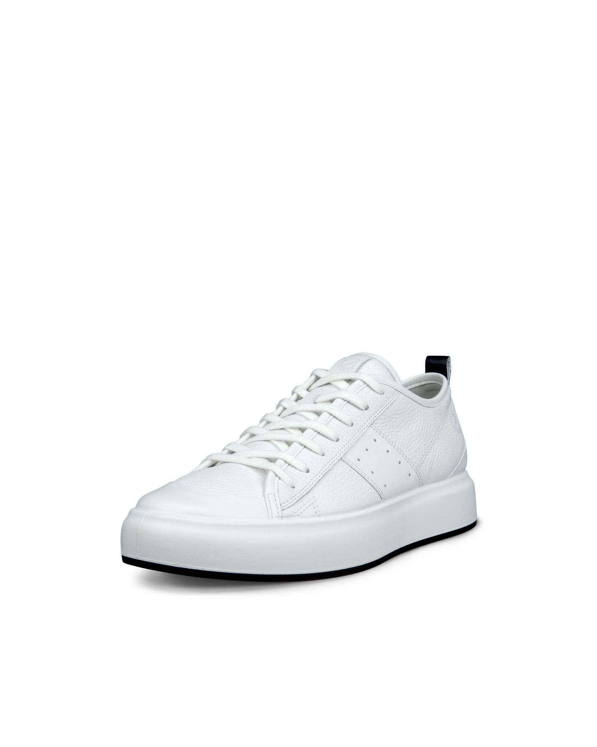 Men's ECCO® Street Ace Leather Sneaker - White - Main