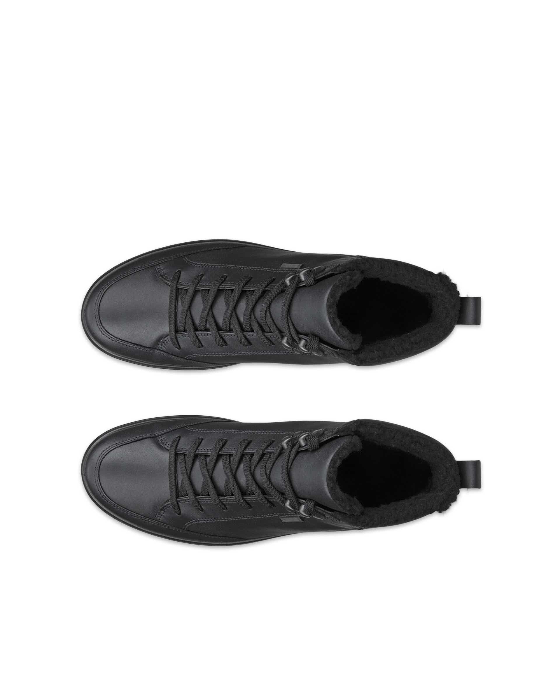 Men's ECCO® Soft 7 Tred Leather Gore-Tex Mid-Cut Boot - Black - Top left pair