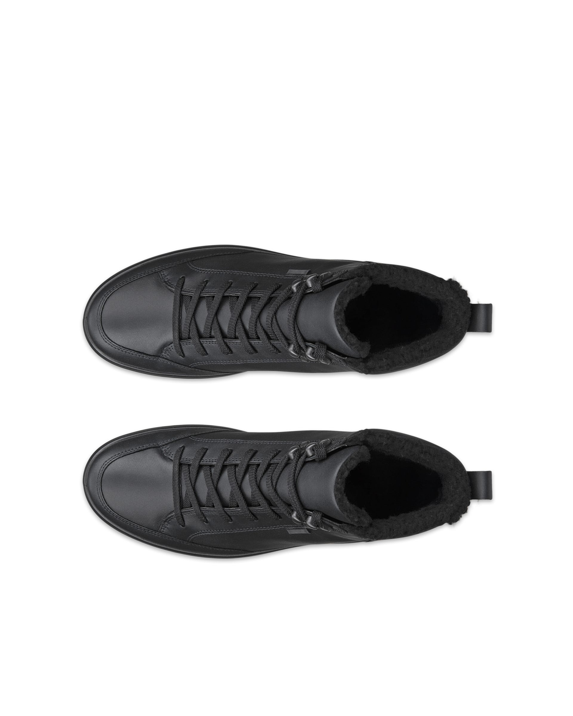 Men's ECCO® Soft 7 Tred Leather Gore-Tex Mid-Cut Boot - Black - Top left pair