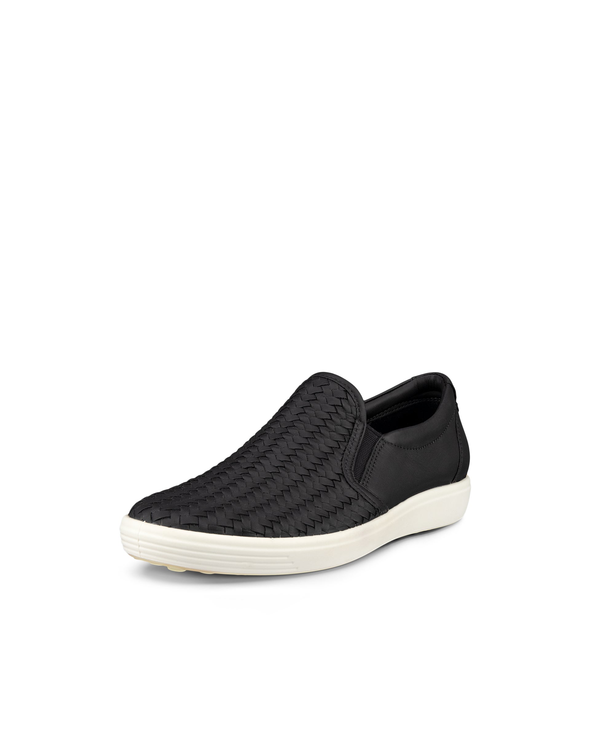 ECCO® Soft 7 Dames leren slip on sneaker - Zwart - Main