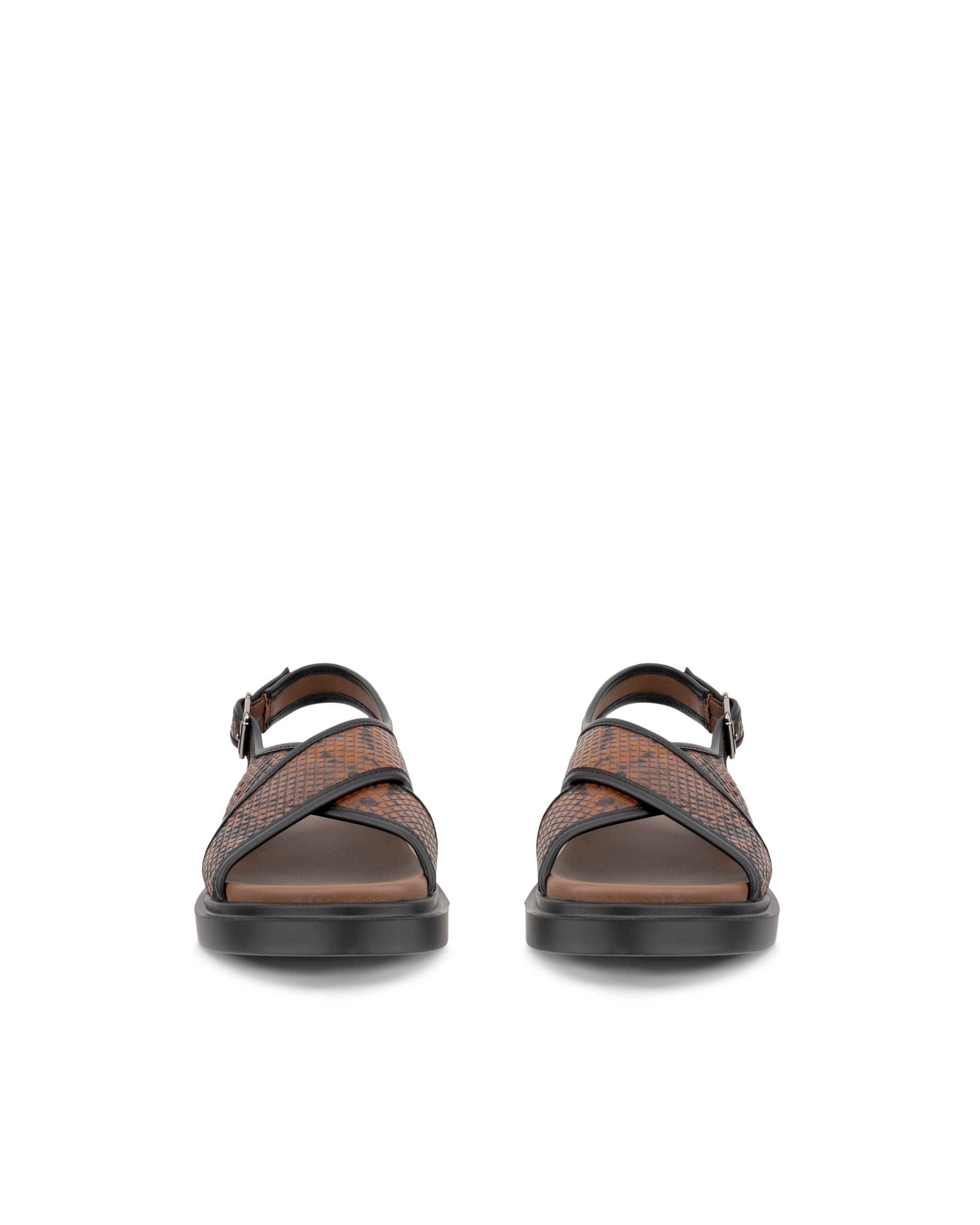 Women's ECCO® Metropole Seoul Leather Slingback Sandal - Brown - Front pair