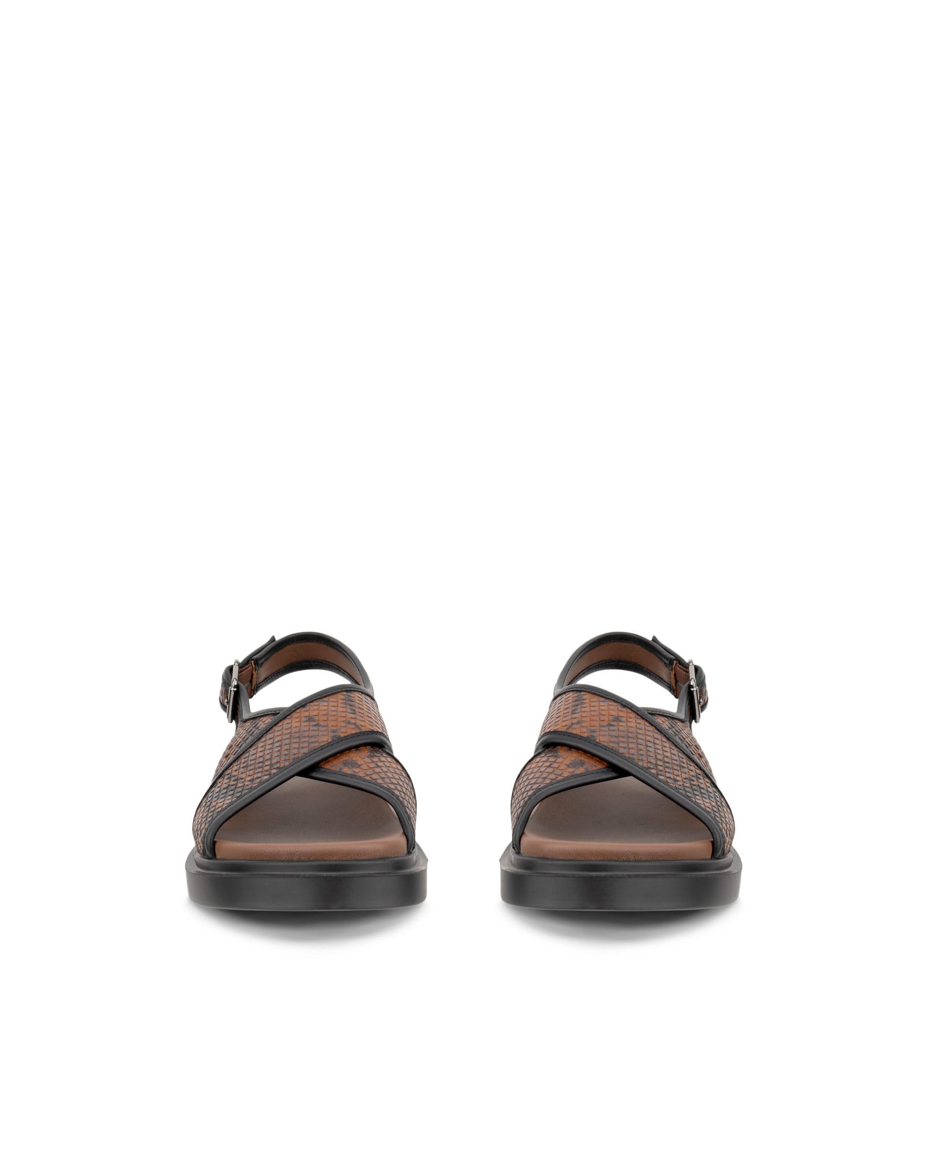 Women's ECCO® Metropole Seoul Leather Slingback Sandal - Brown - Front pair