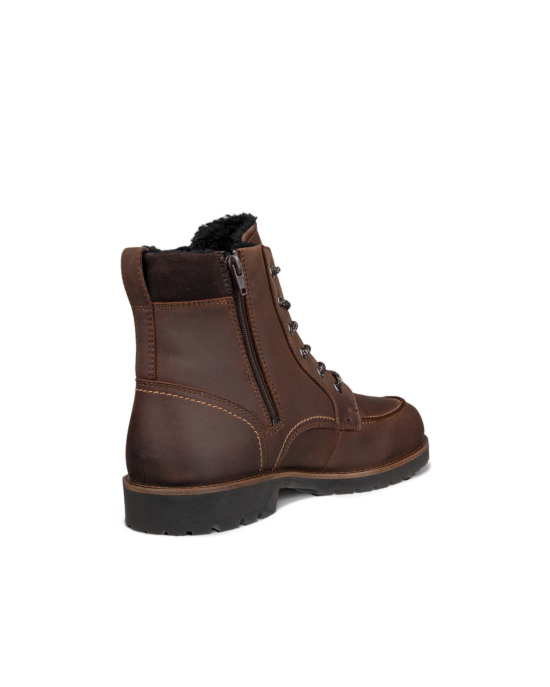 Men's ECCO® CHARLESTOWN Nubuck Waterproof Lace-Up Boot - Brown - Back