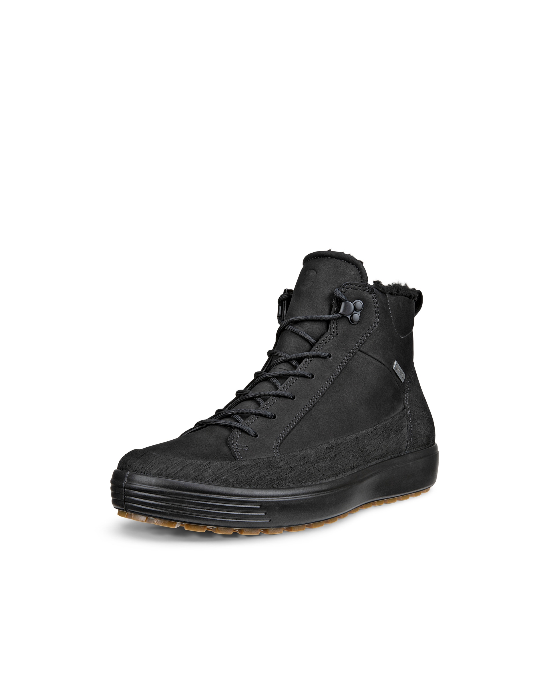 Men's ECCOยฎ Soft 7 Tred Leather Gore-Tex High-Top Boot - Black - Main