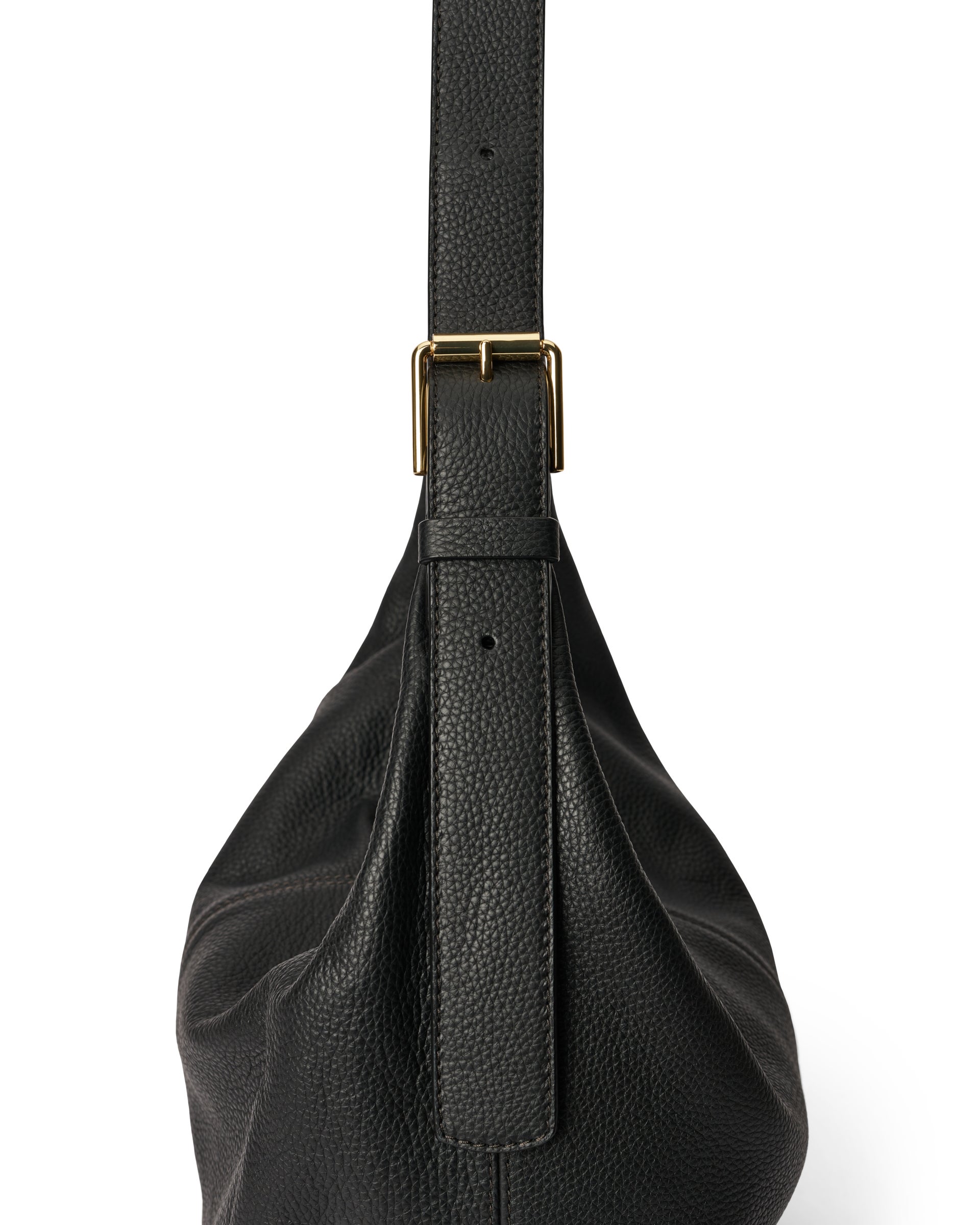 Kožená voľná kabelka ECCO® Hobo - Čierna - Detail-2