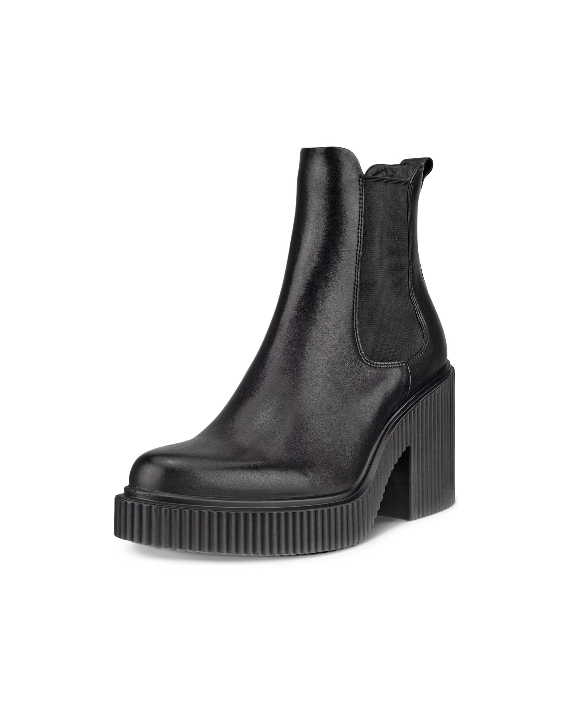 ECCO Fluted Heel ウィメンズ レザーチェルシーブーツ | ブラック