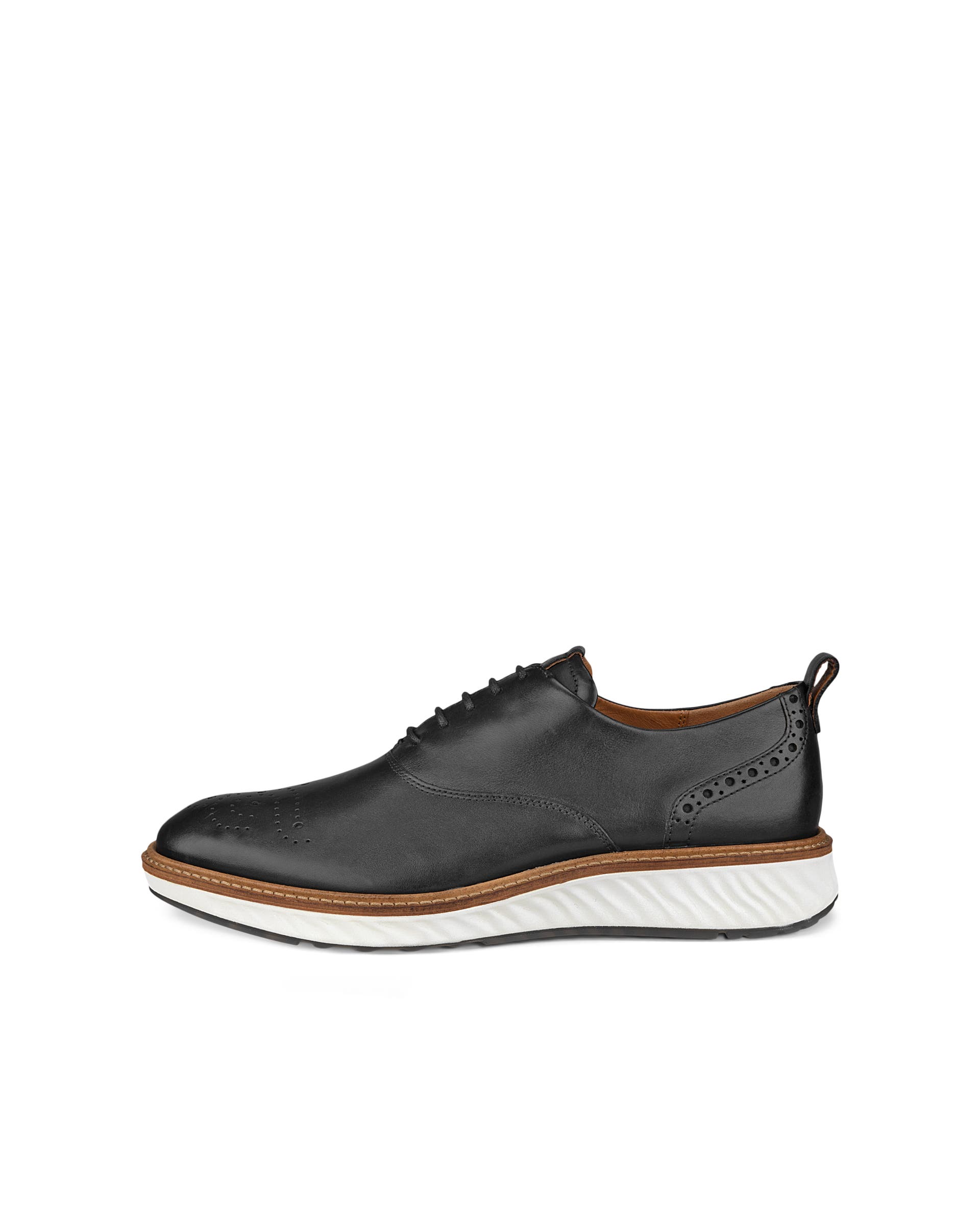 Men's ECCO® ST.1 Hybrid Leather Wingtip Derby Shoe - Black - Outside