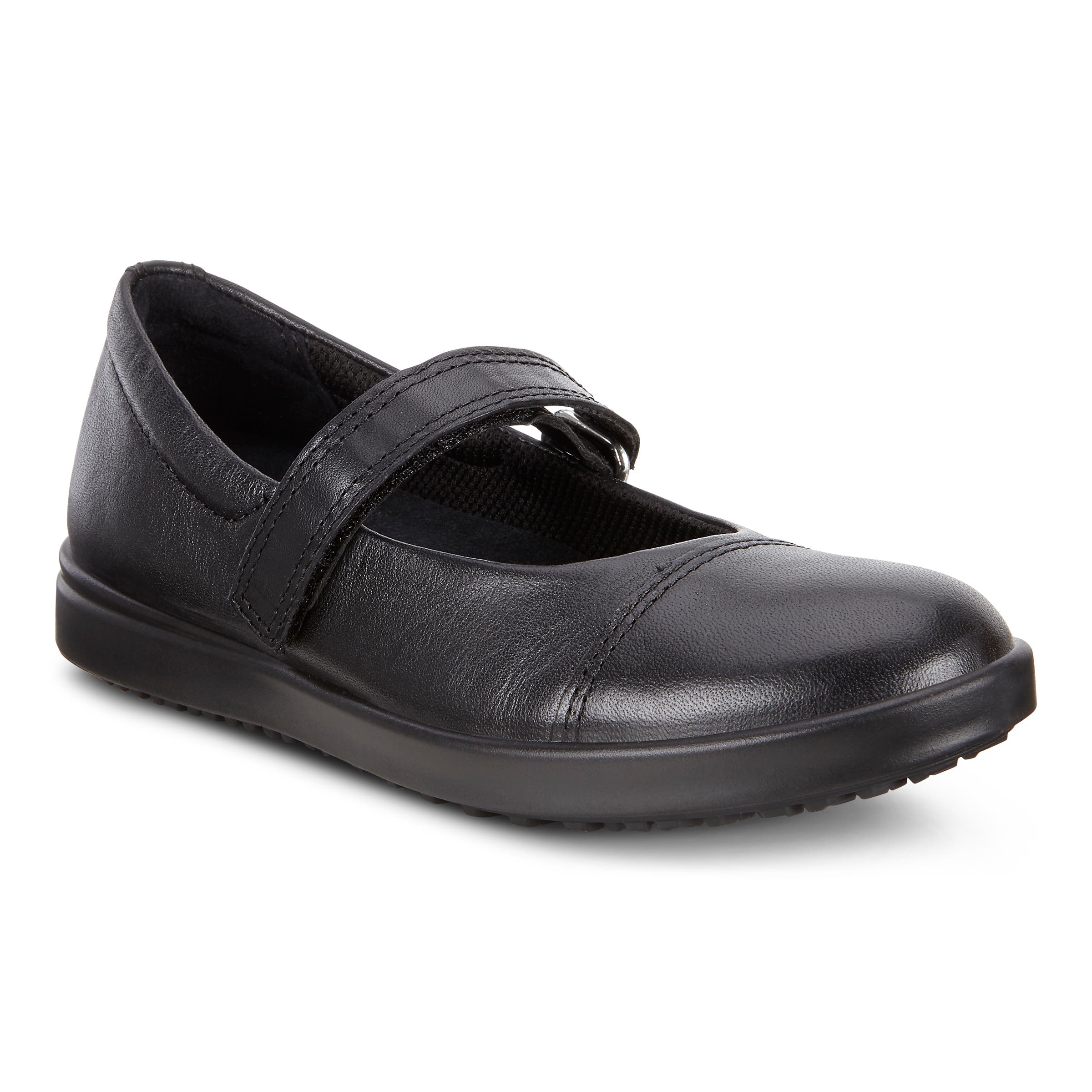 Kids' ECCO® Elli Leather Sneaker - Black - Main