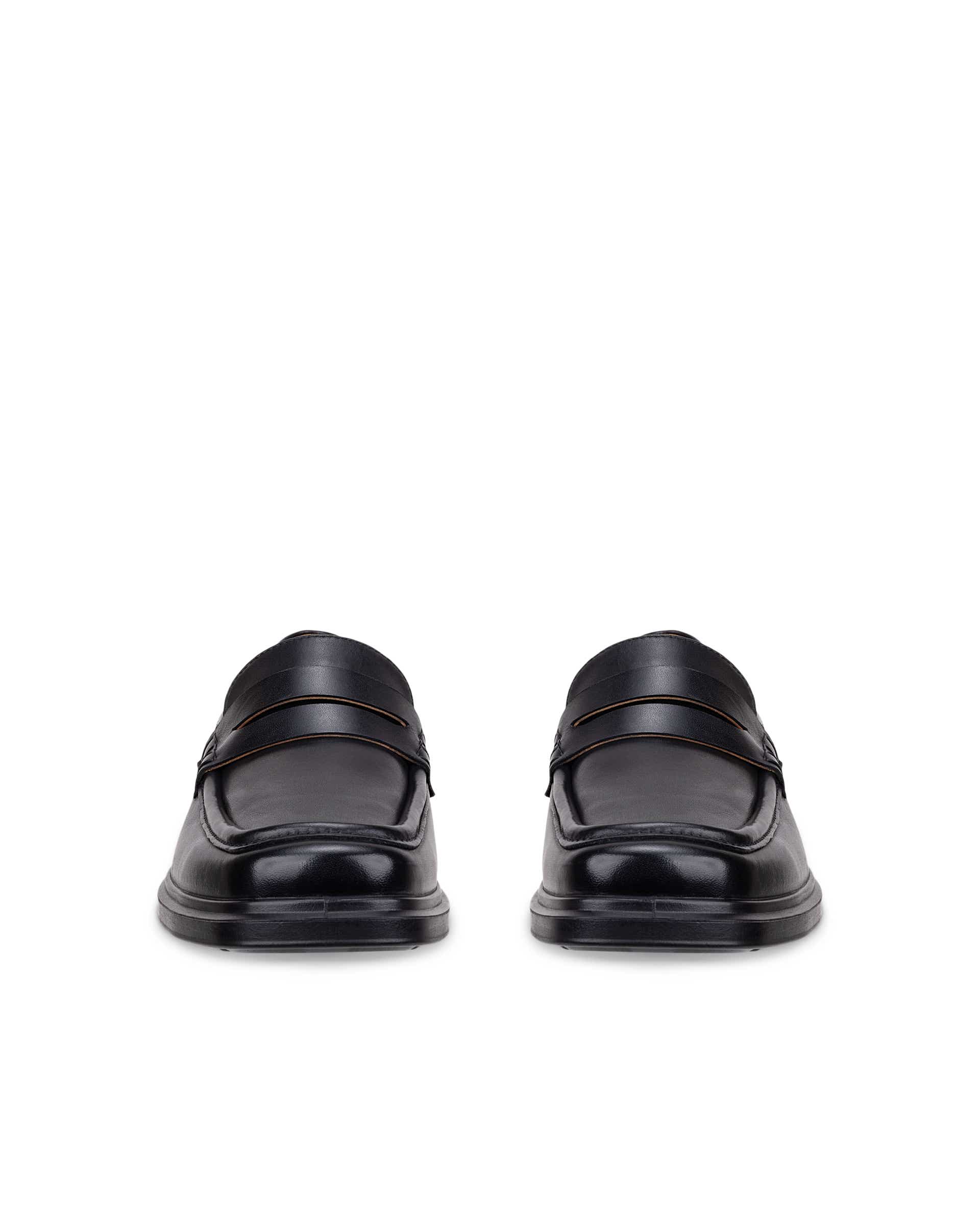 Men's ECCO® HELSINKI 2 Suede Penny Loafer - Black - Front pair