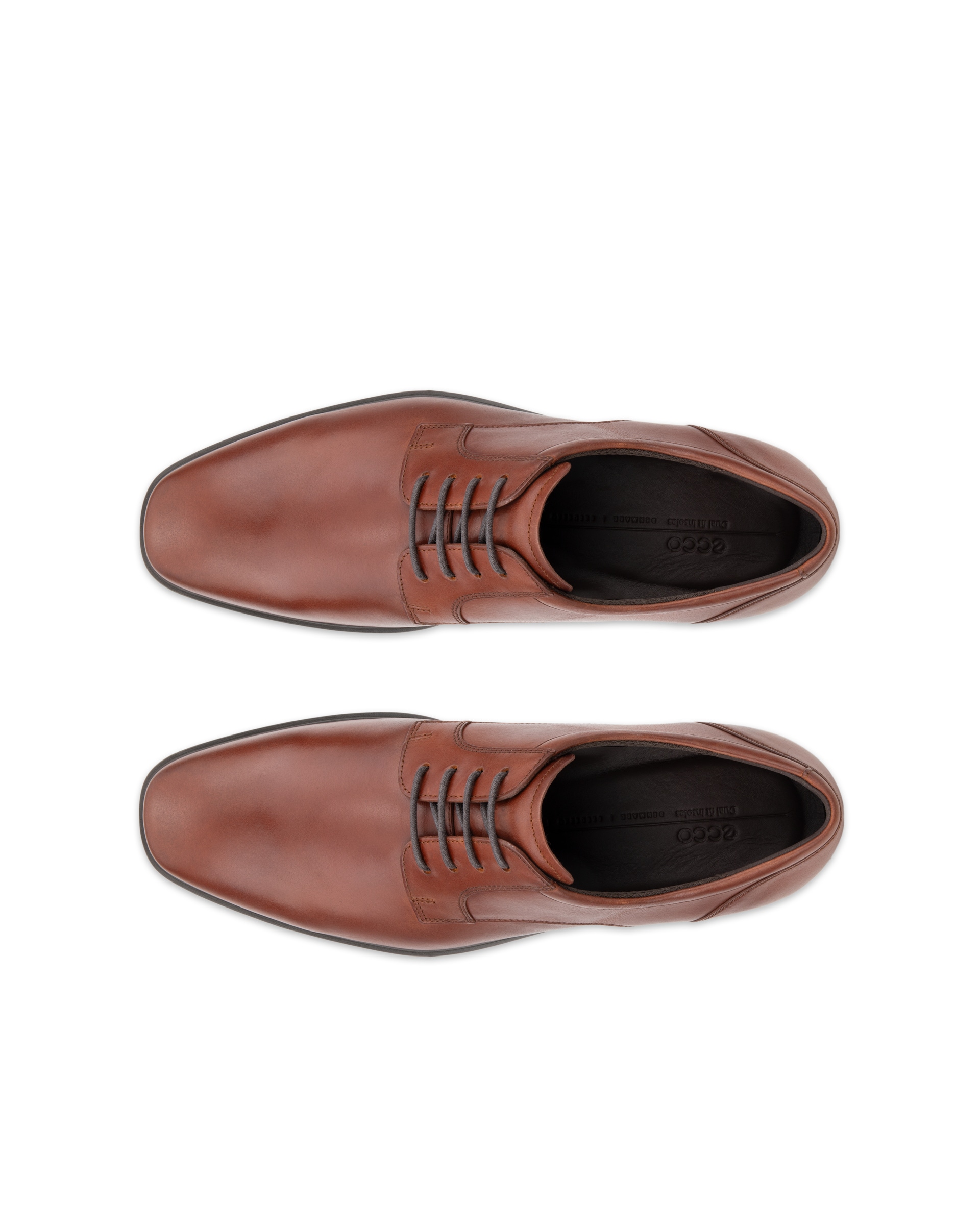 Men's ECCO® Metropole Milan Leather Derby Shoe - Brown - Top left pair