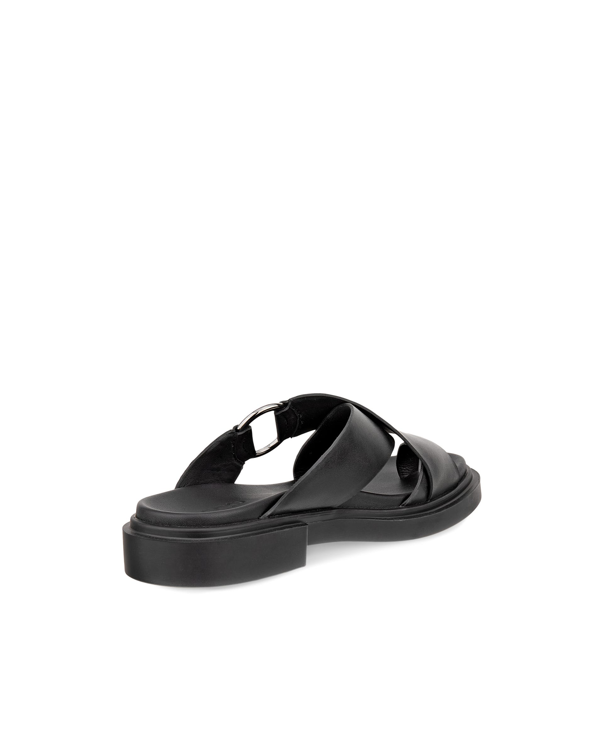 Women's ECCO® Metropole Seoul Leather Ring Sandal - Black - Back