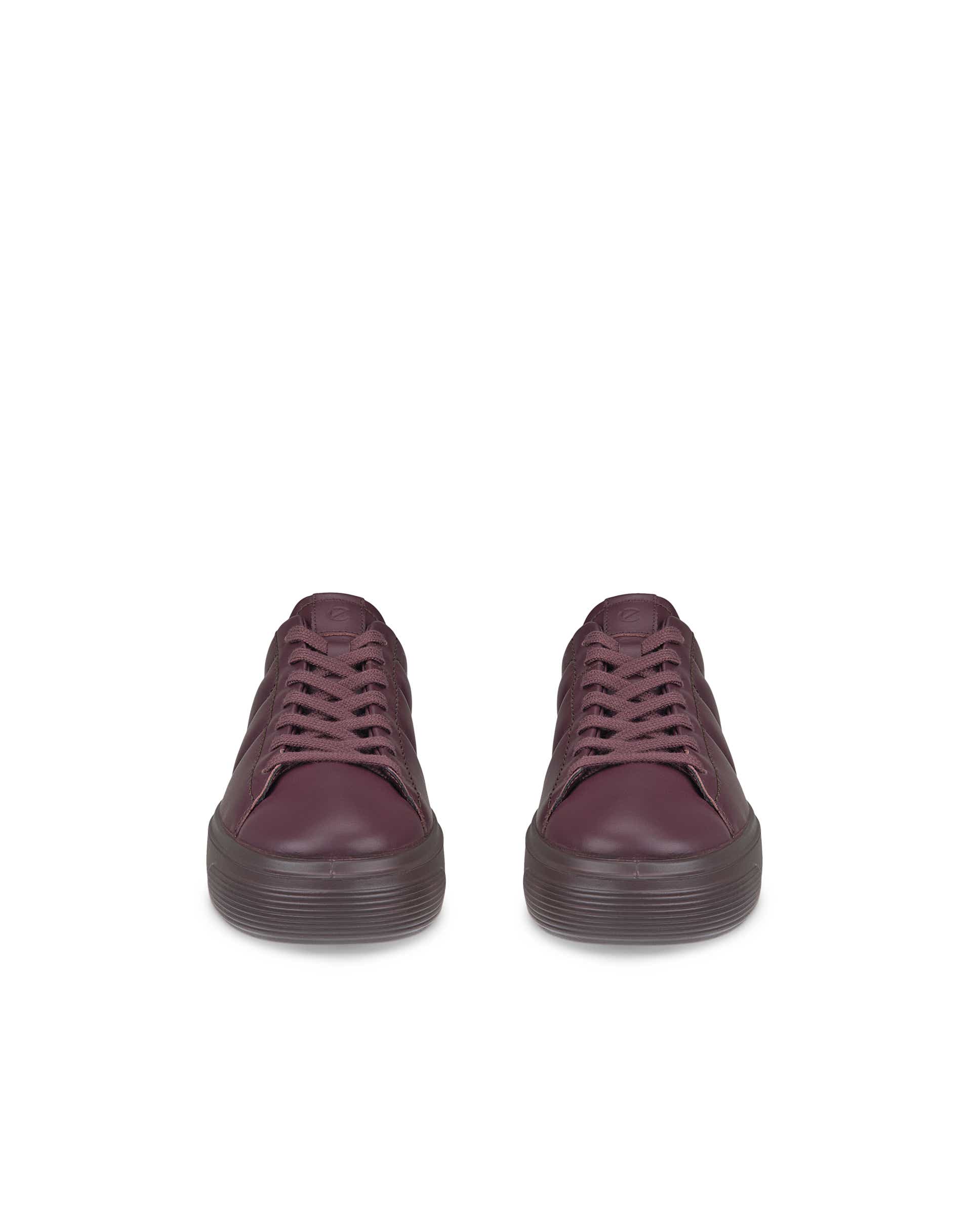 Women's ECCO® Street Platform Leather Sneaker - Purple - Front pair