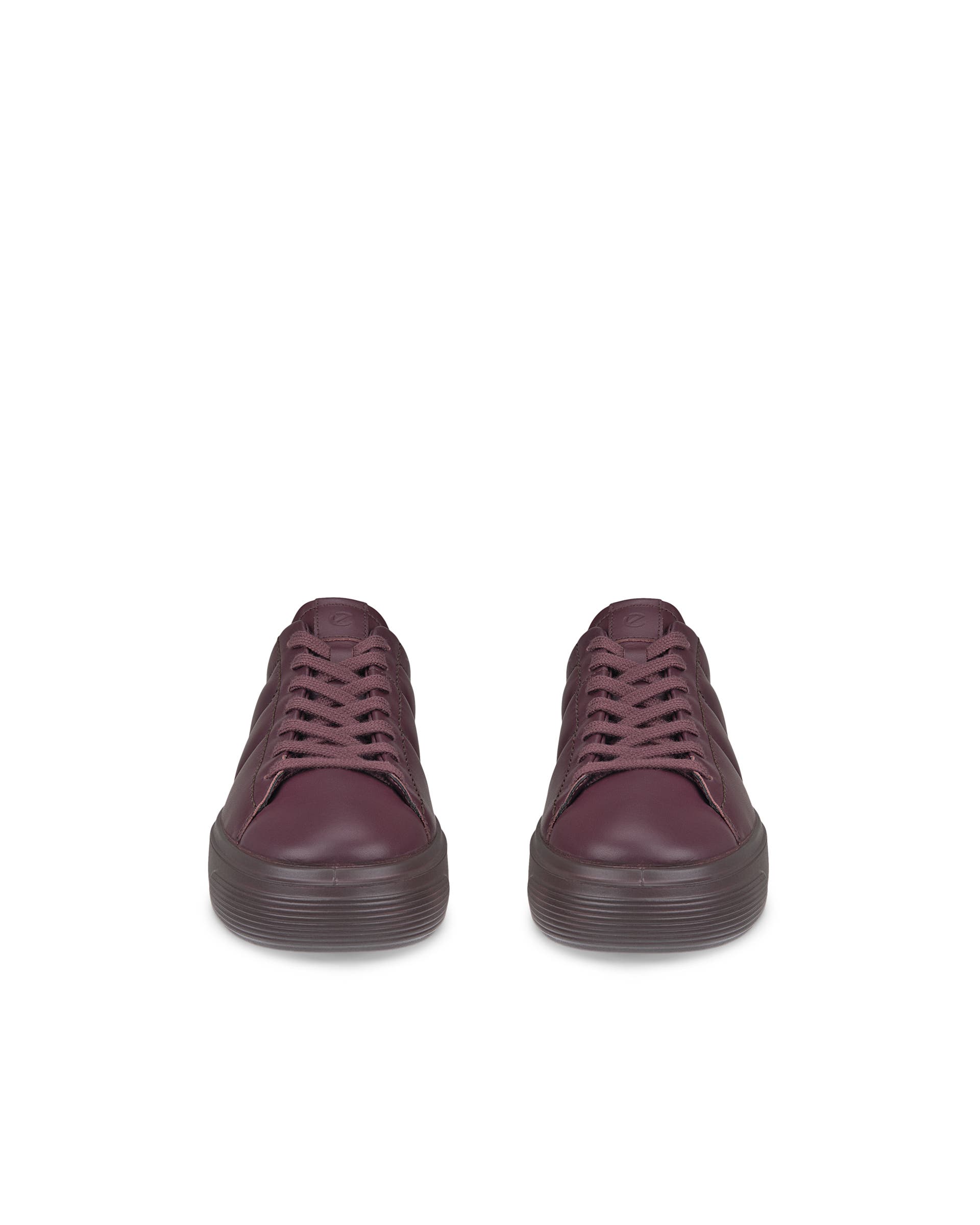 Women's ECCO® Street Platform Leather Sneaker - Purple - Front pair