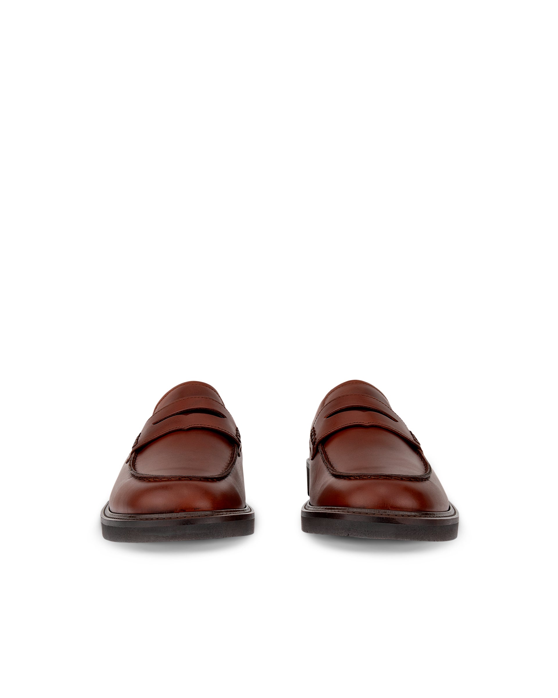 Men's ECCO® Metropole London Leather Moc-Toe Shoe - Brown - Front pair