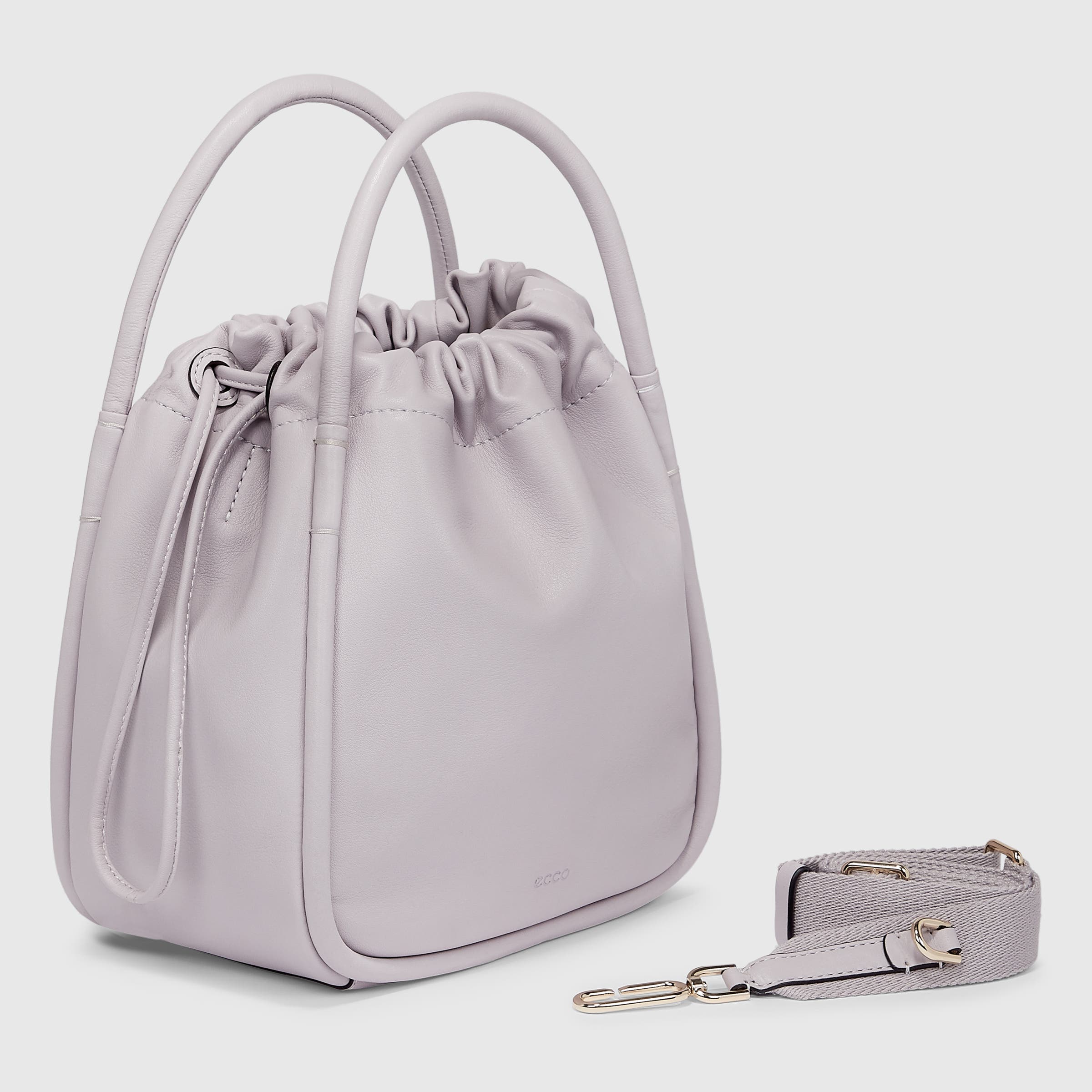 ECCO® Contact Leather Drawstring Bag - Purple - Main