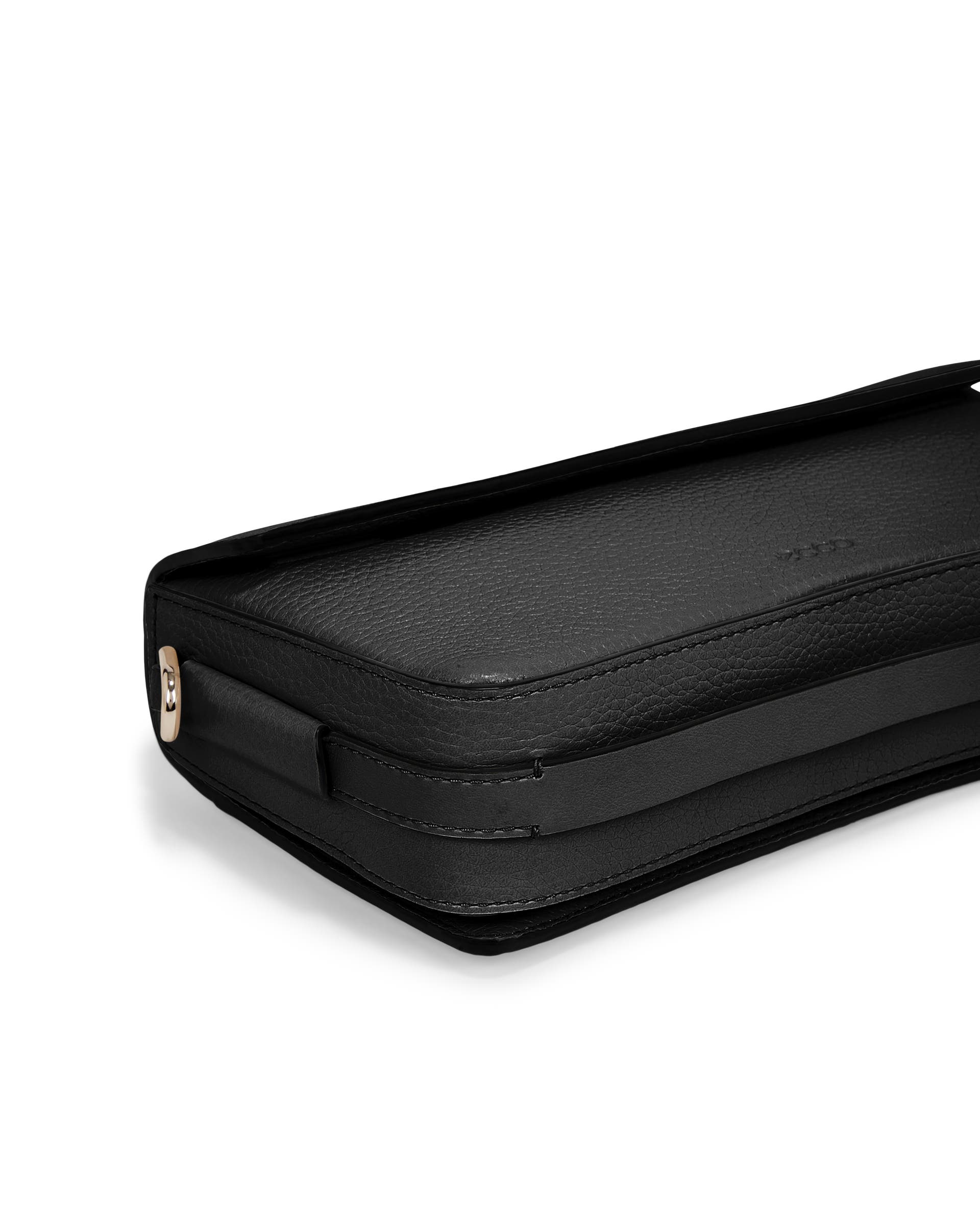 ECCO® Textureblock Leather Crossbody Bag - Black - Detail-1