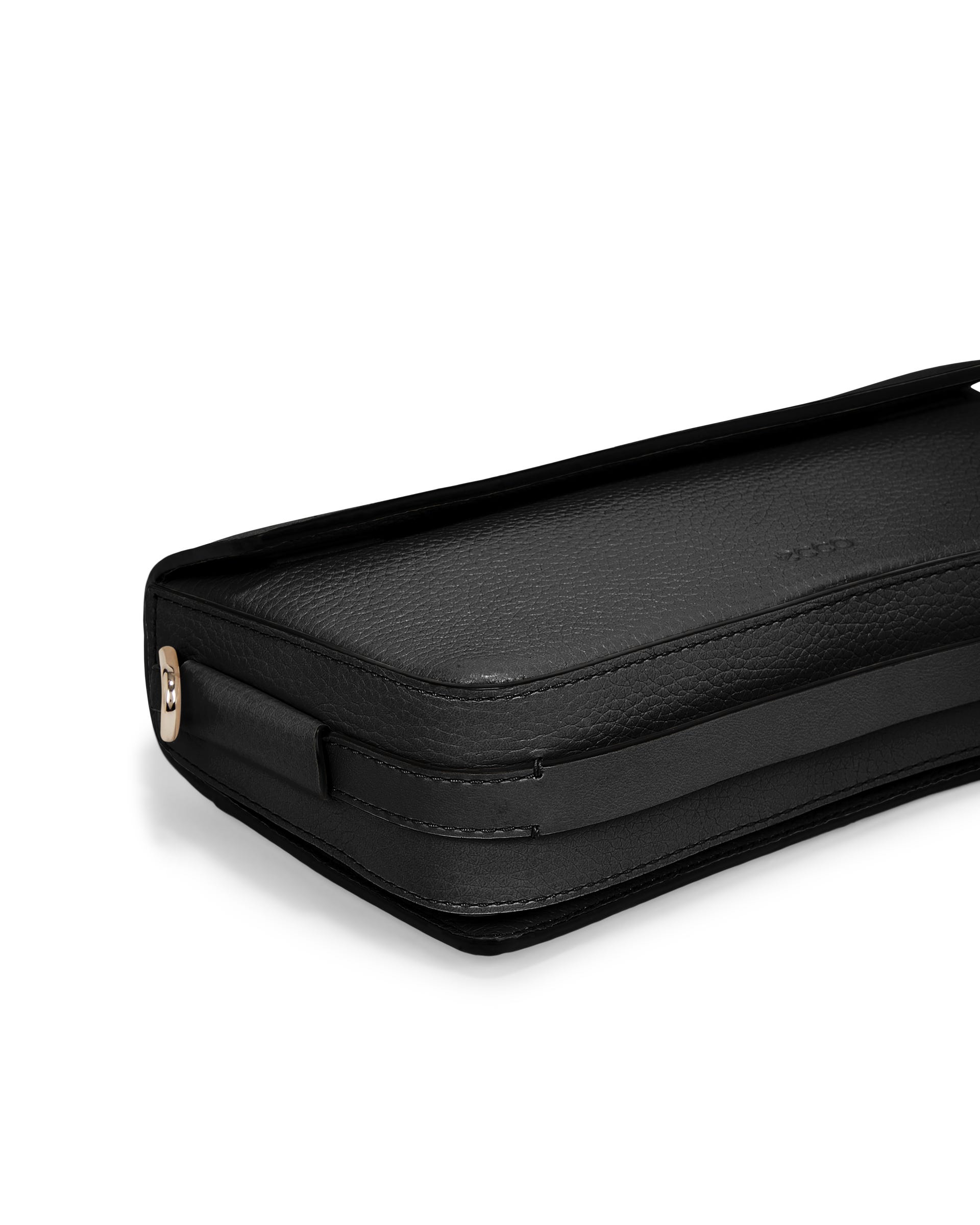 ECCO® Textureblock Leather Crossbody Bag - Black - Detail-1