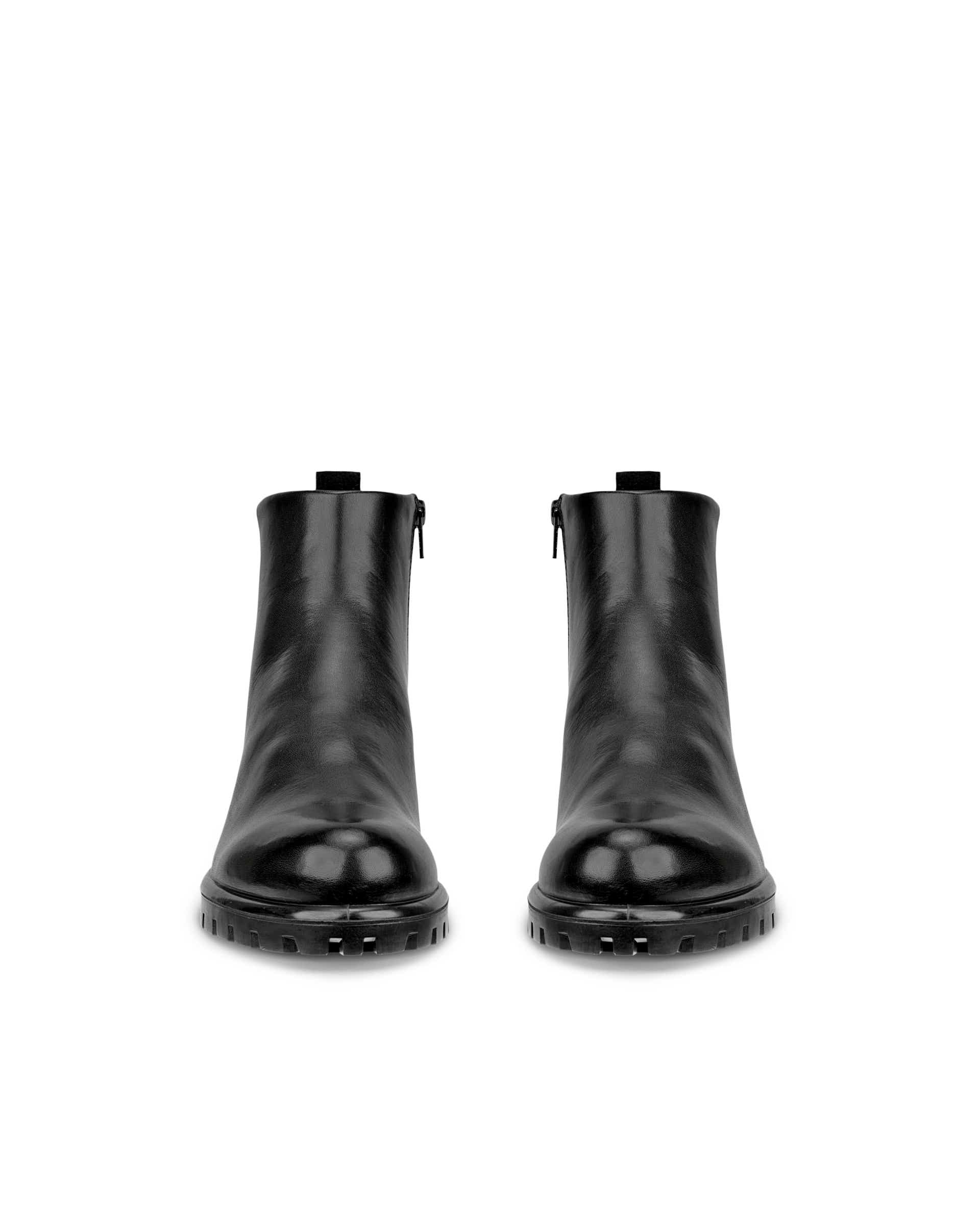 Women's ECCO® Modtray Leather Ankle Boot - Black - Front pair