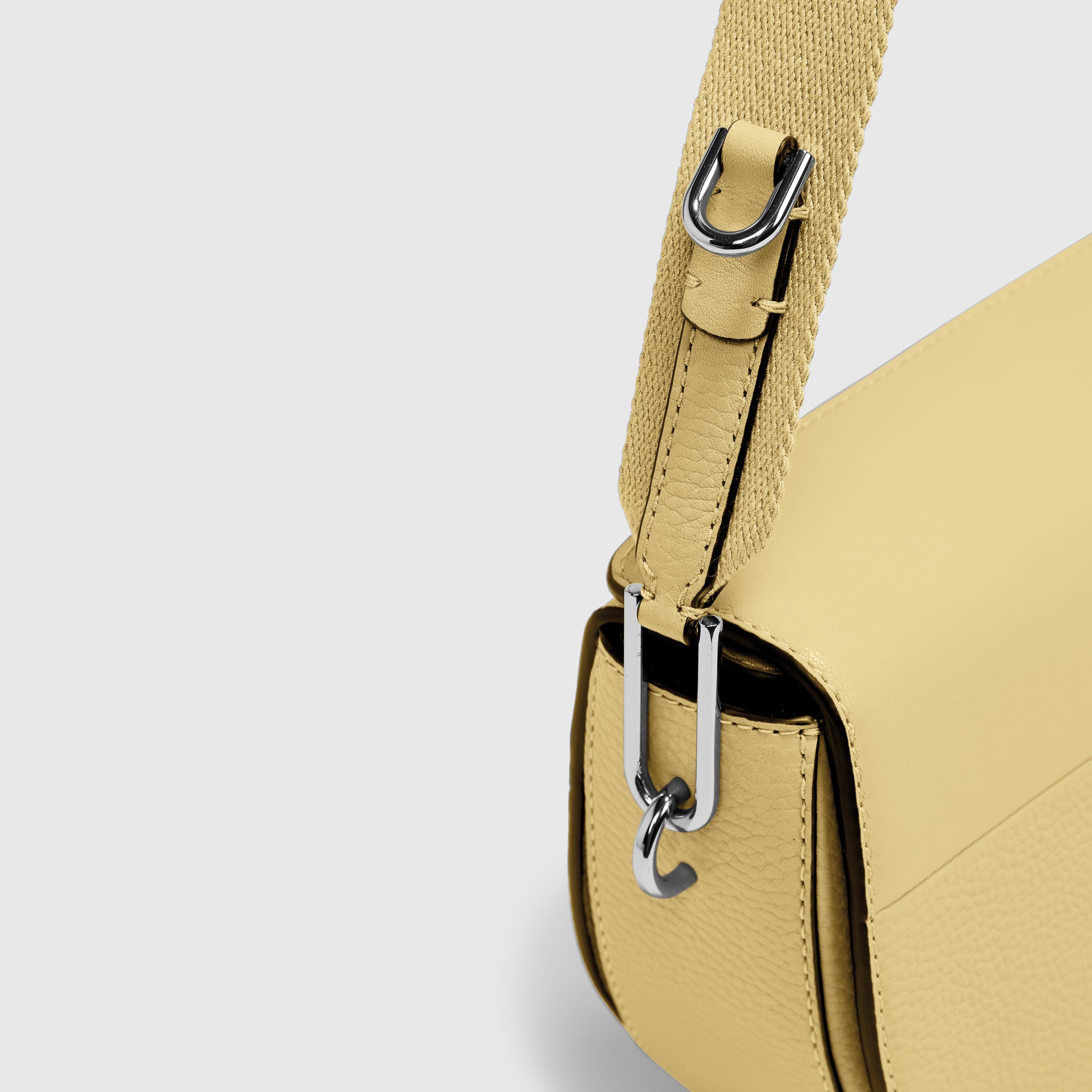 ECCO® Textureblock Leather Saddle Bag - Yellow - Detail-1