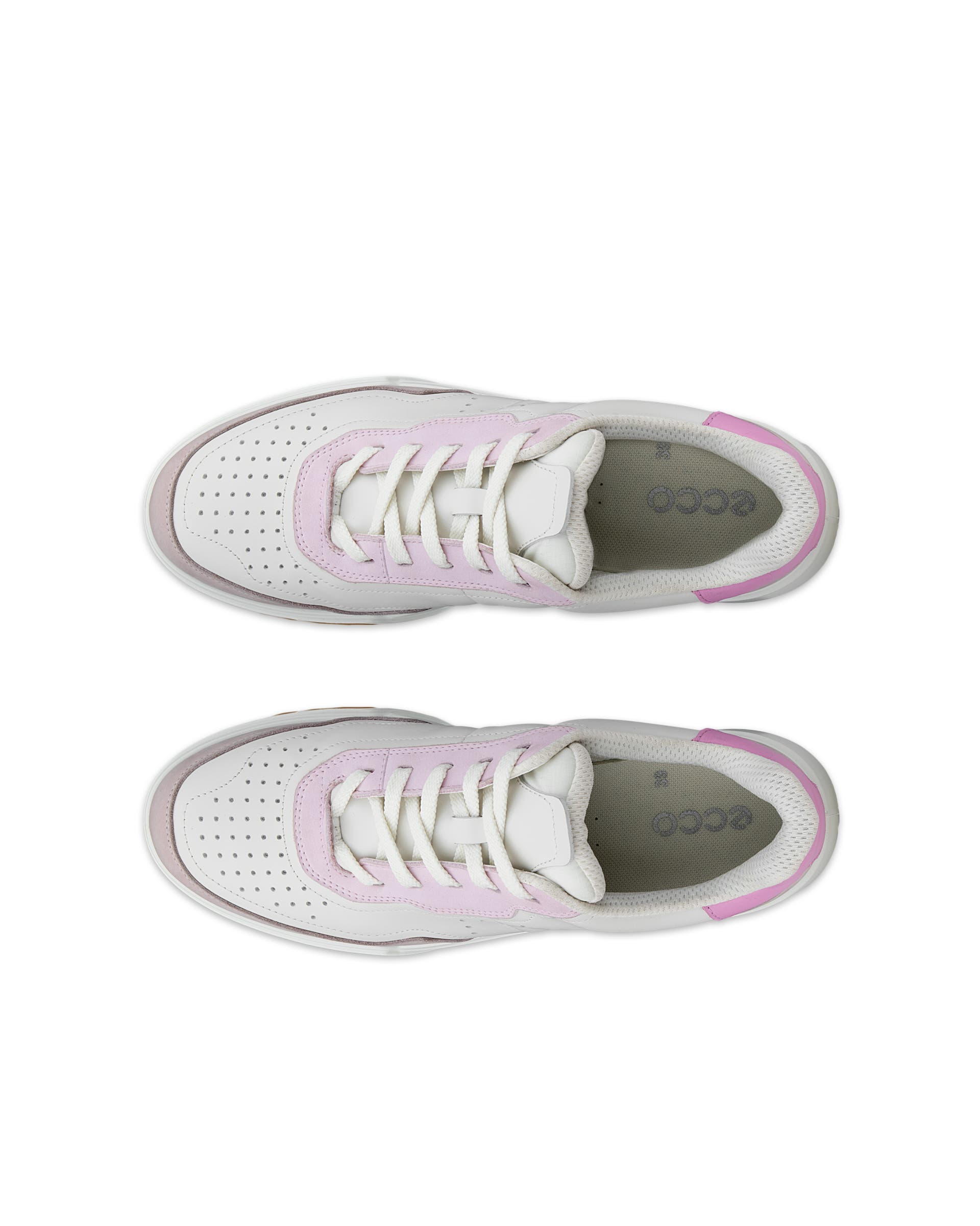 ECCO® STREET COURT baskets en cuir pour femme - Blanc - Top left pair