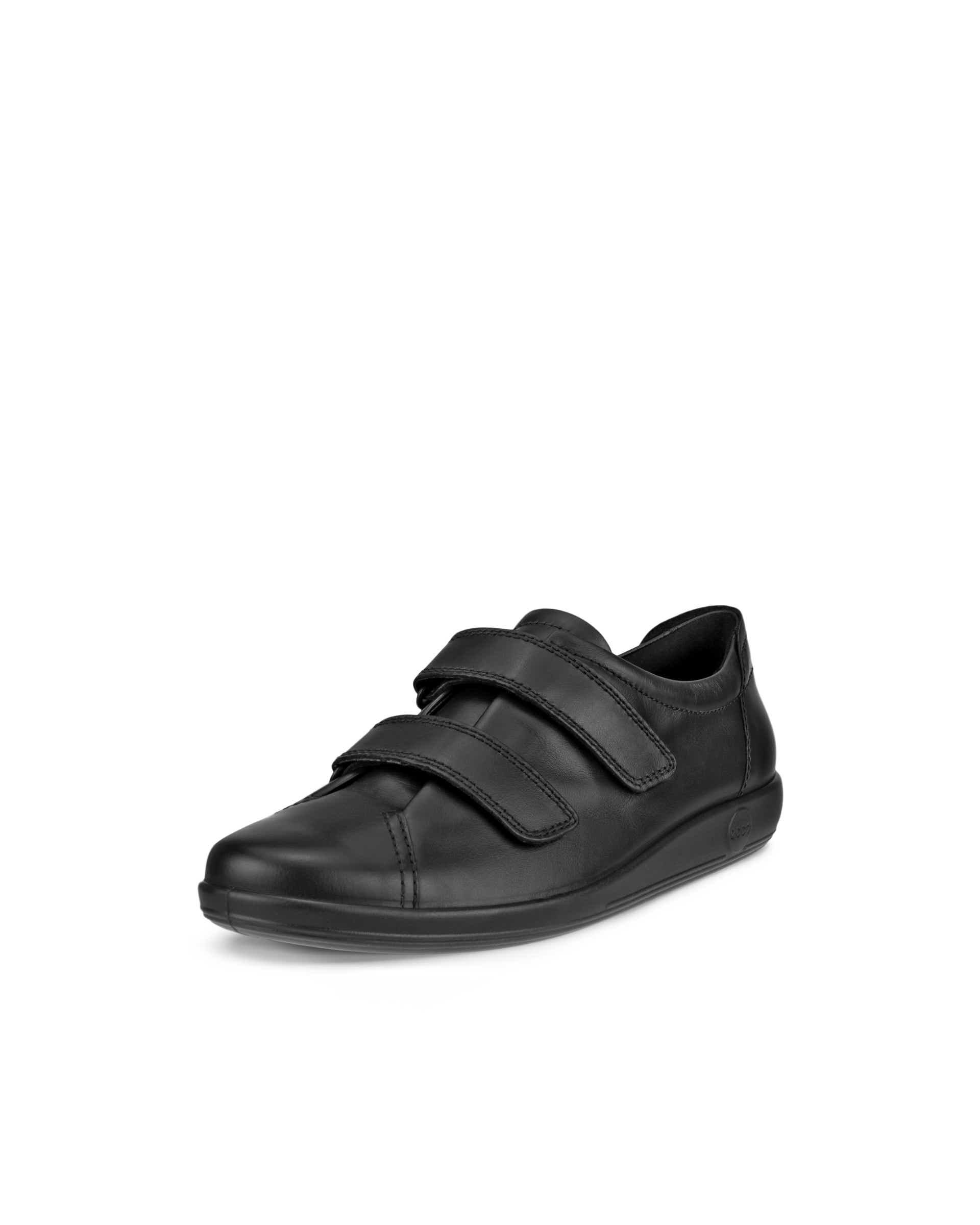 ECCO® Soft 2.0 chaussures de marche en cuir pour femme - Noir - Main