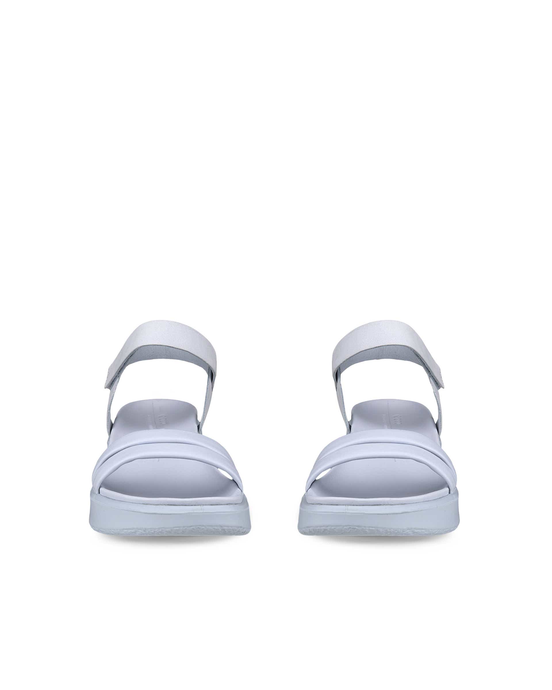 Sandalias de piel con cuña ECCO® FLOWT WEDGE LX para mujer - Azul - Front pair